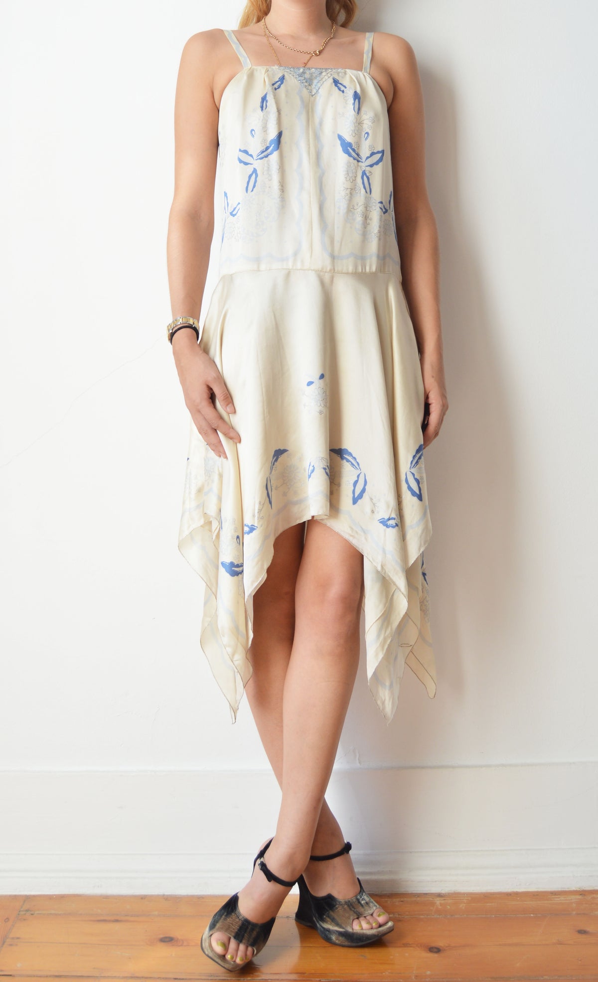 Anna Sui S/S 2006 Cream Silk Flapper Dress