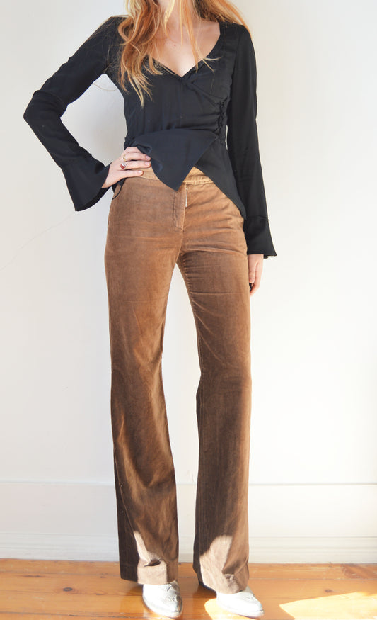 Vintage Chloé F/W 2001 Brown Velvet Trousers