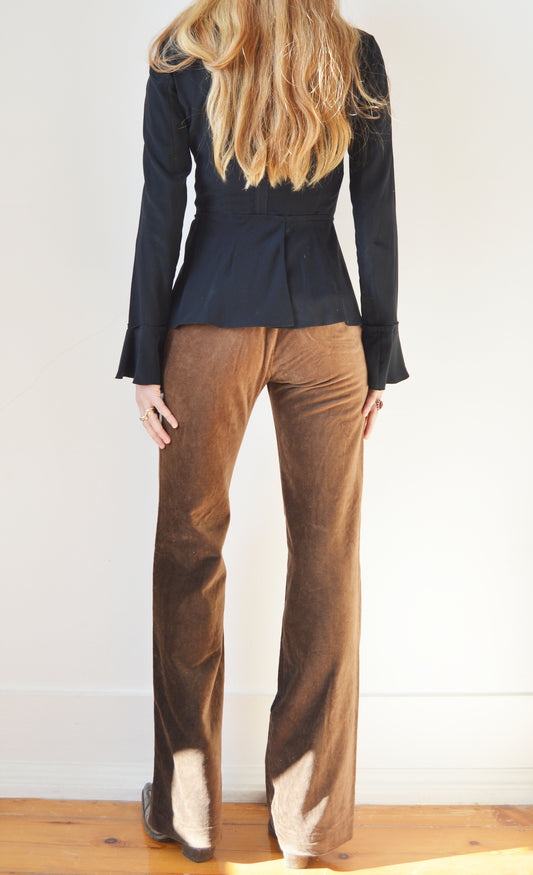 Vintage Chloé F/W 2001 Brown Velvet Trousers