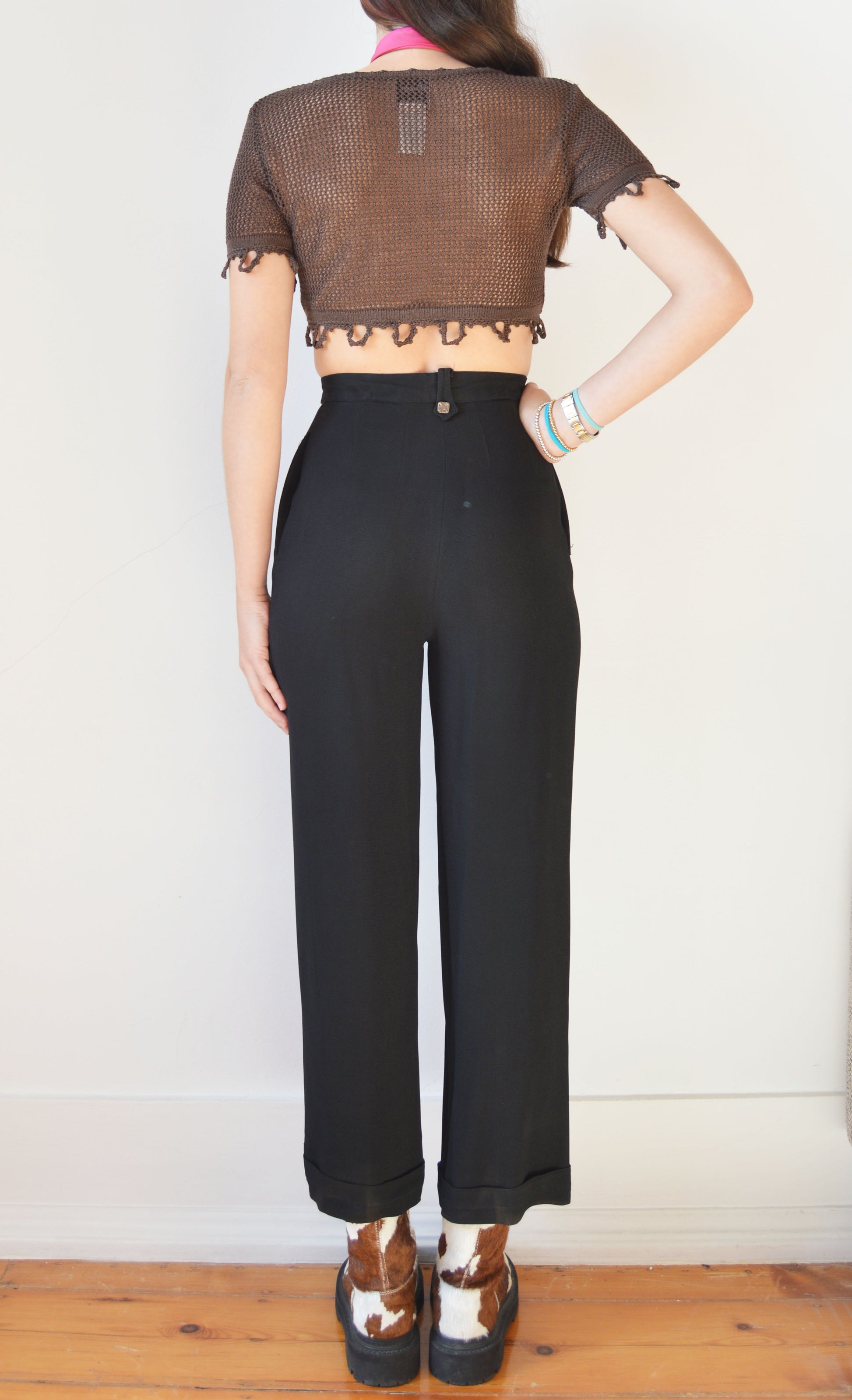 christian lacroix bazar high waisted black trousers