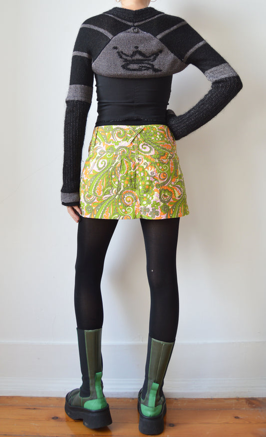 dolce gabbana ss 2004 psychedelic floral mini skirt