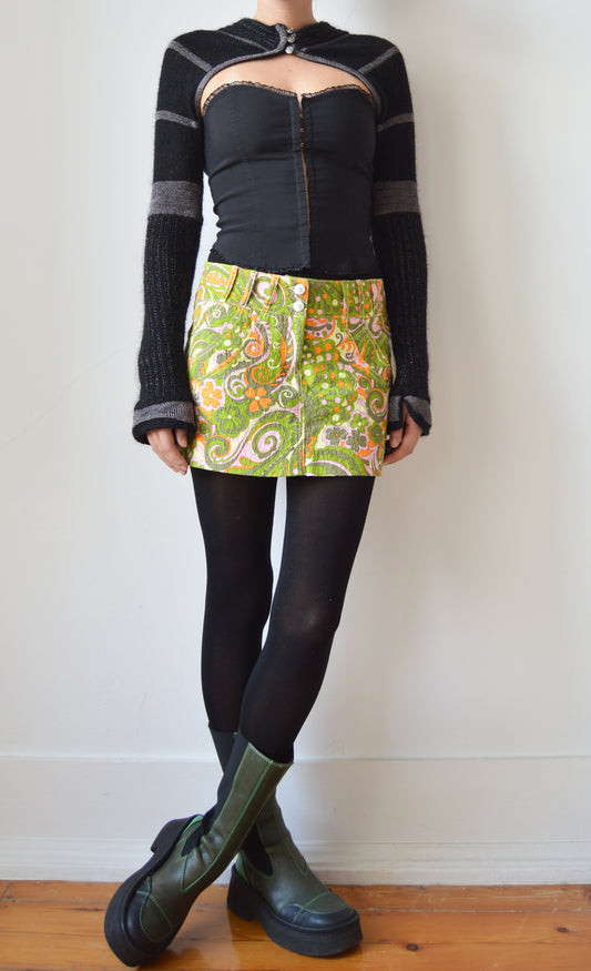 dolce gabbana ss 2004 psychedelic floral mini skirt