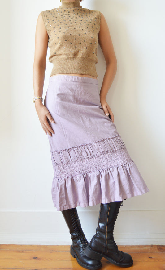 Dries van Noten Purple Midi Skirt