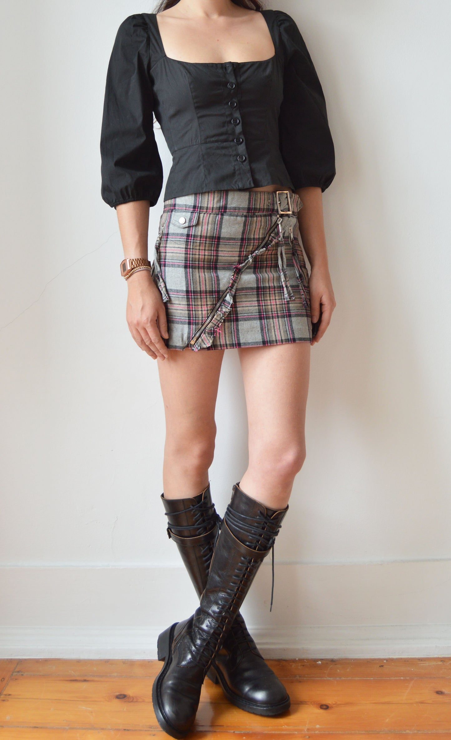 iceberg ice b tartan mini skirt