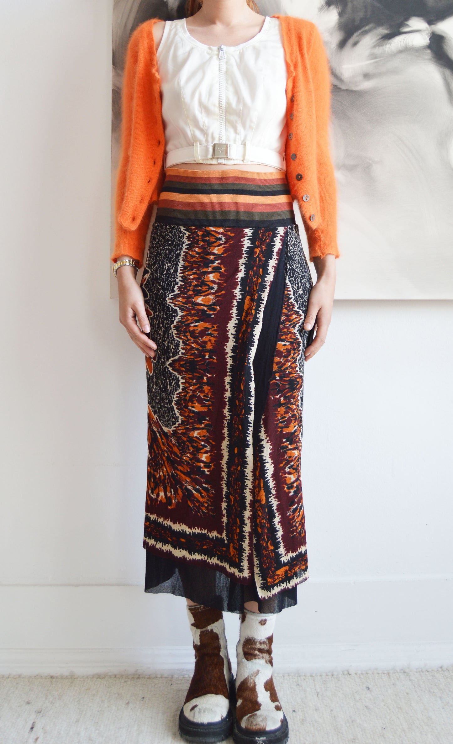 vintage jean Paul gaultier ss 1997 abstract mesh skirt