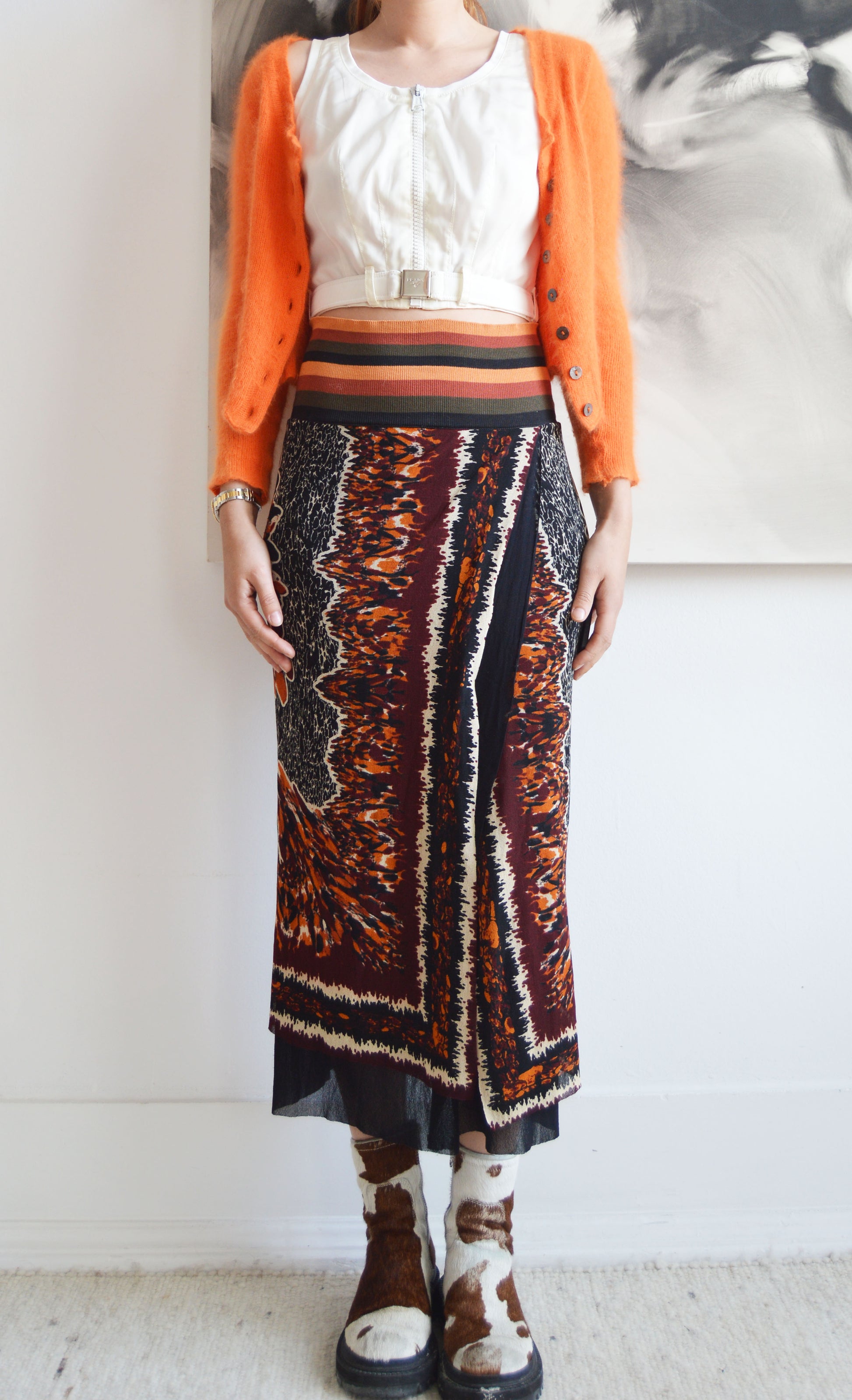 vintage jean Paul gaultier ss 1997 abstract mesh skirt