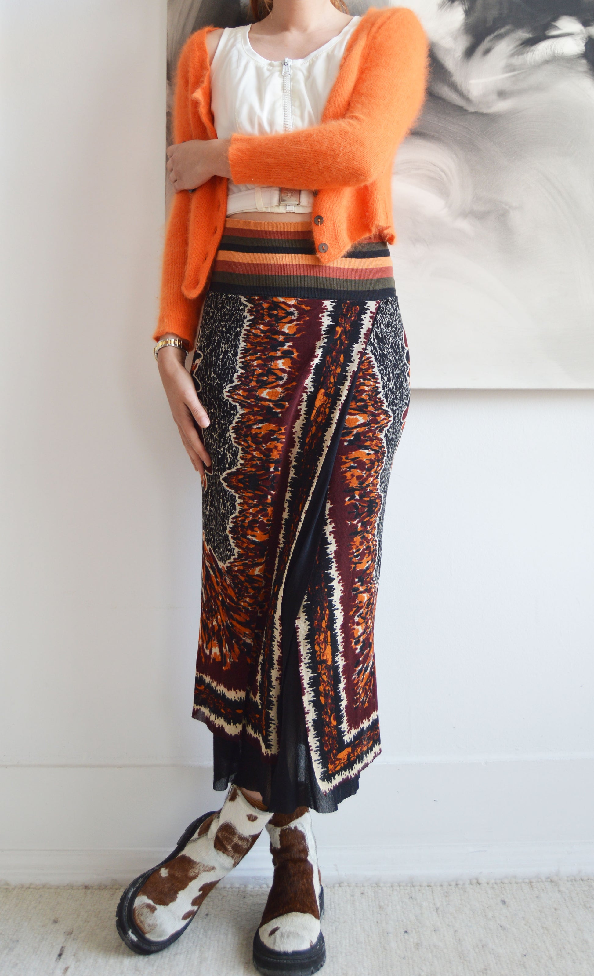 vintage jean Paul gaultier ss 1997 abstract mesh skirt