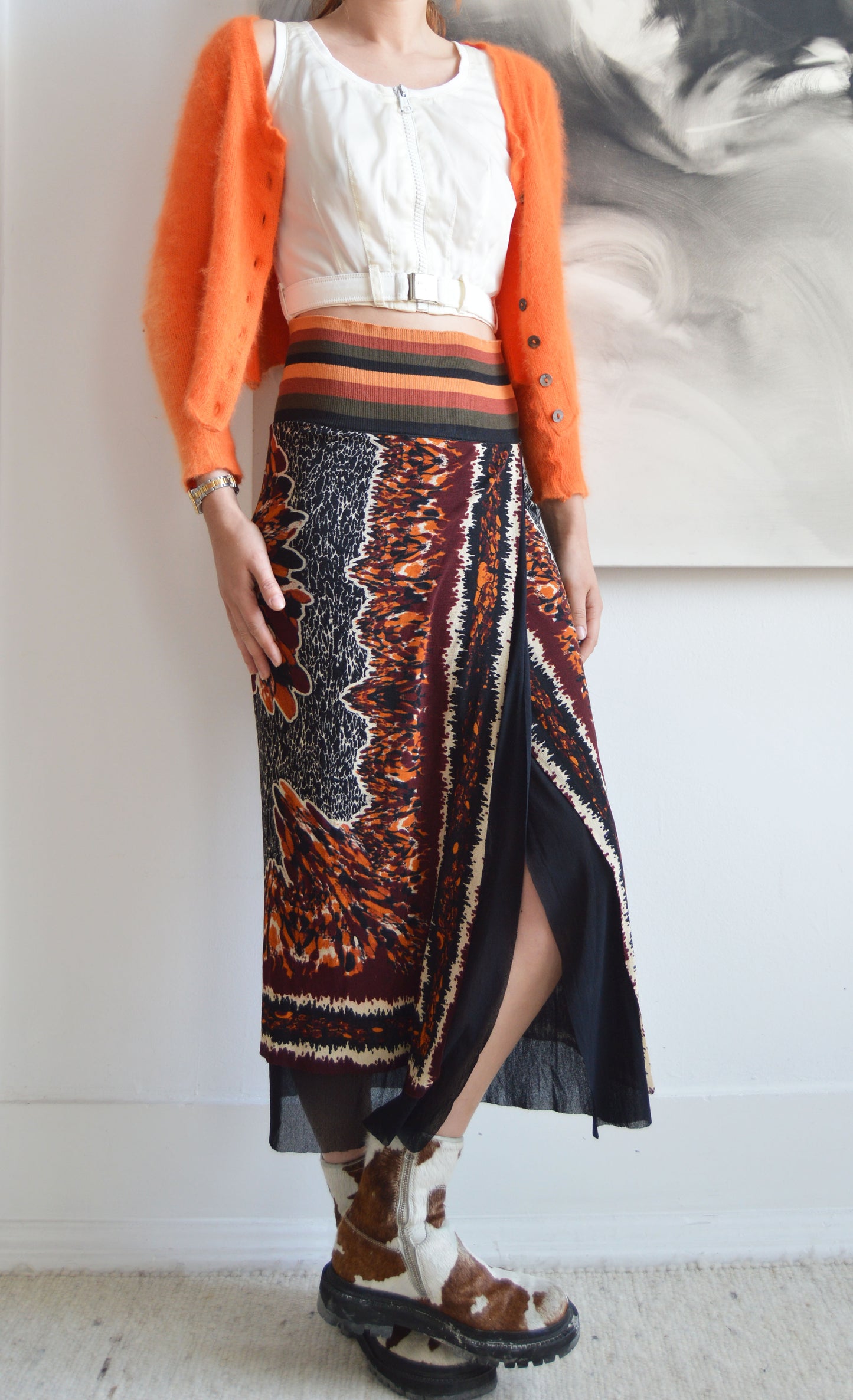 vintage jean Paul gaultier ss 1997 abstract mesh skirt