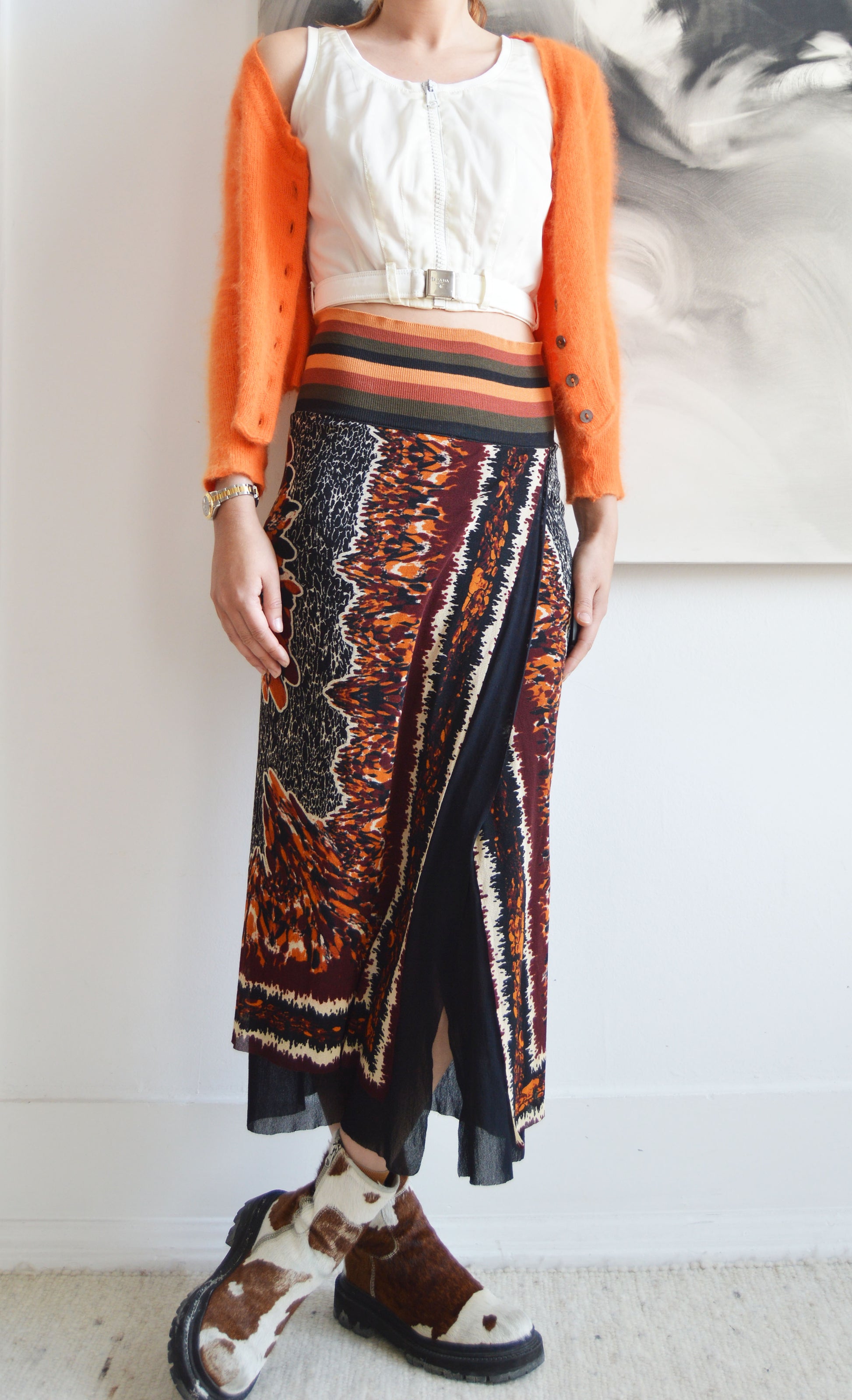 vintage jean Paul gaultier ss 1997 abstract mesh skirt