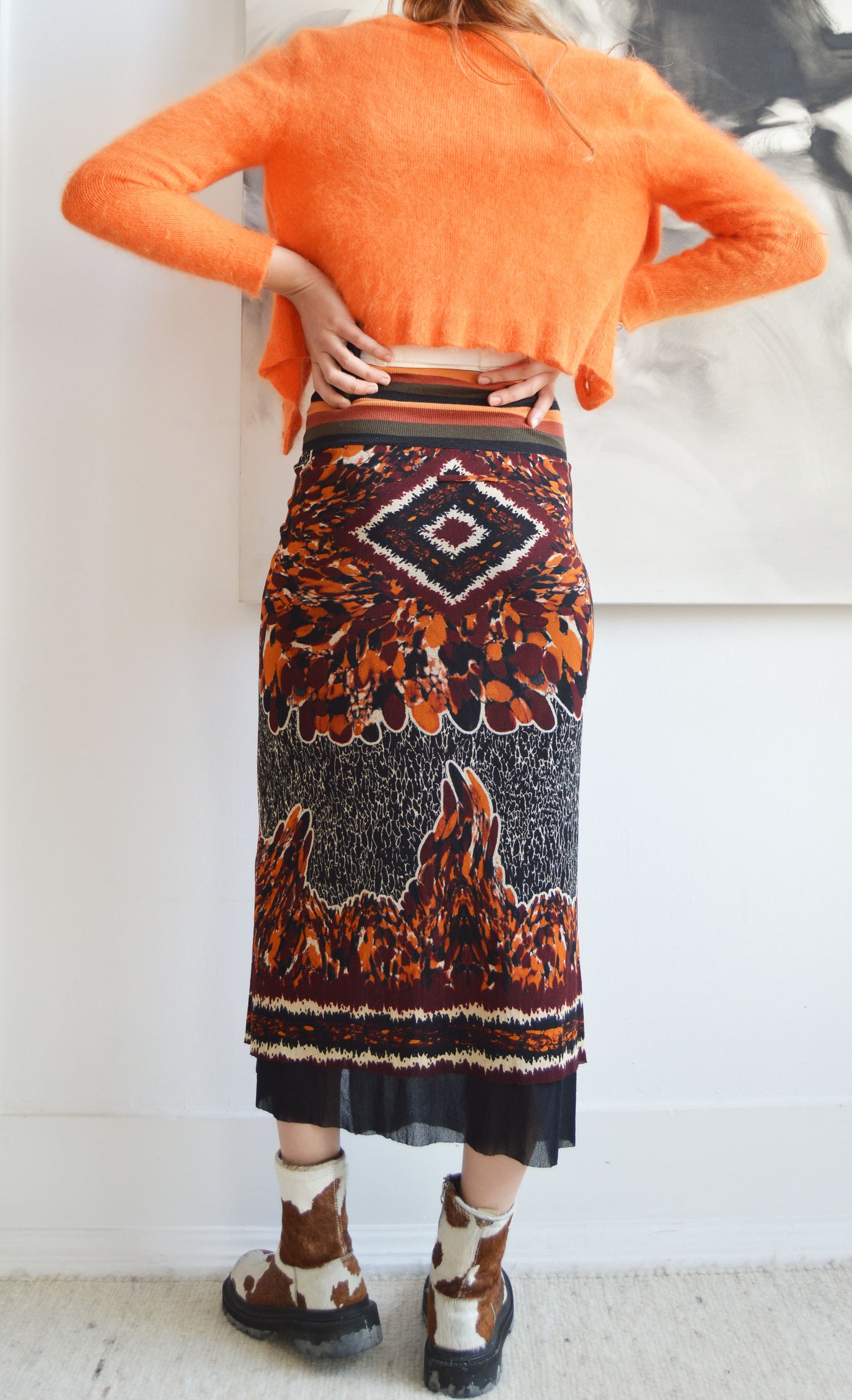vintage jean Paul gaultier ss 1997 abstract mesh skirt