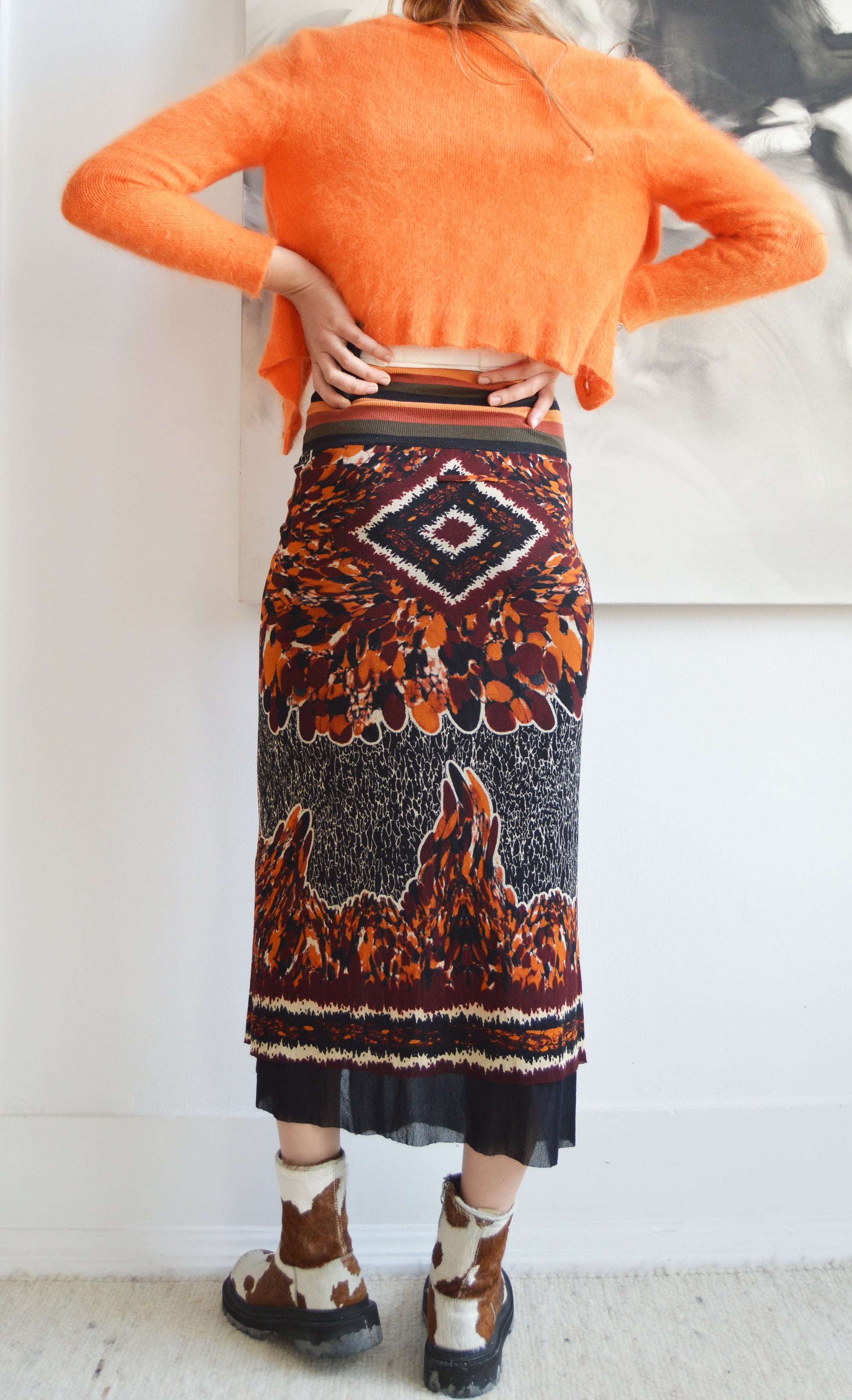 vintage jean Paul gaultier ss 1997 abstract mesh skirt