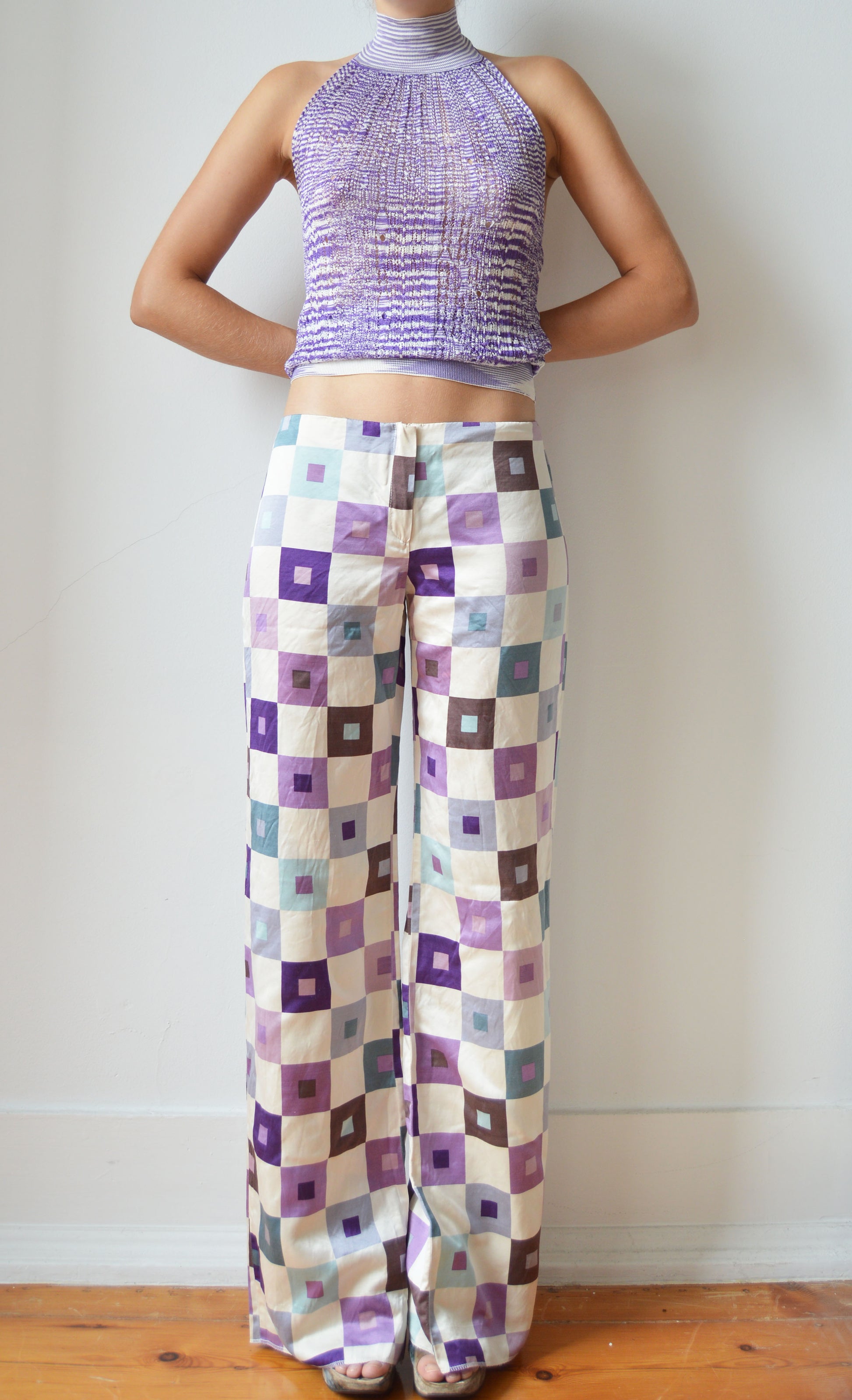 vintage marni fw 2000 silk palazzo pants