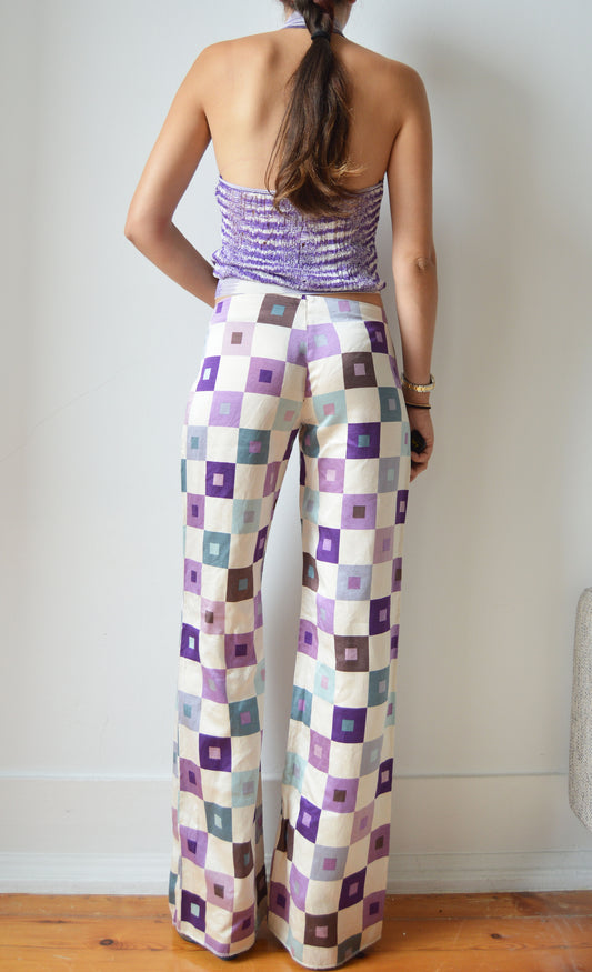 vintage marni fw 2000 silk palazzo pants