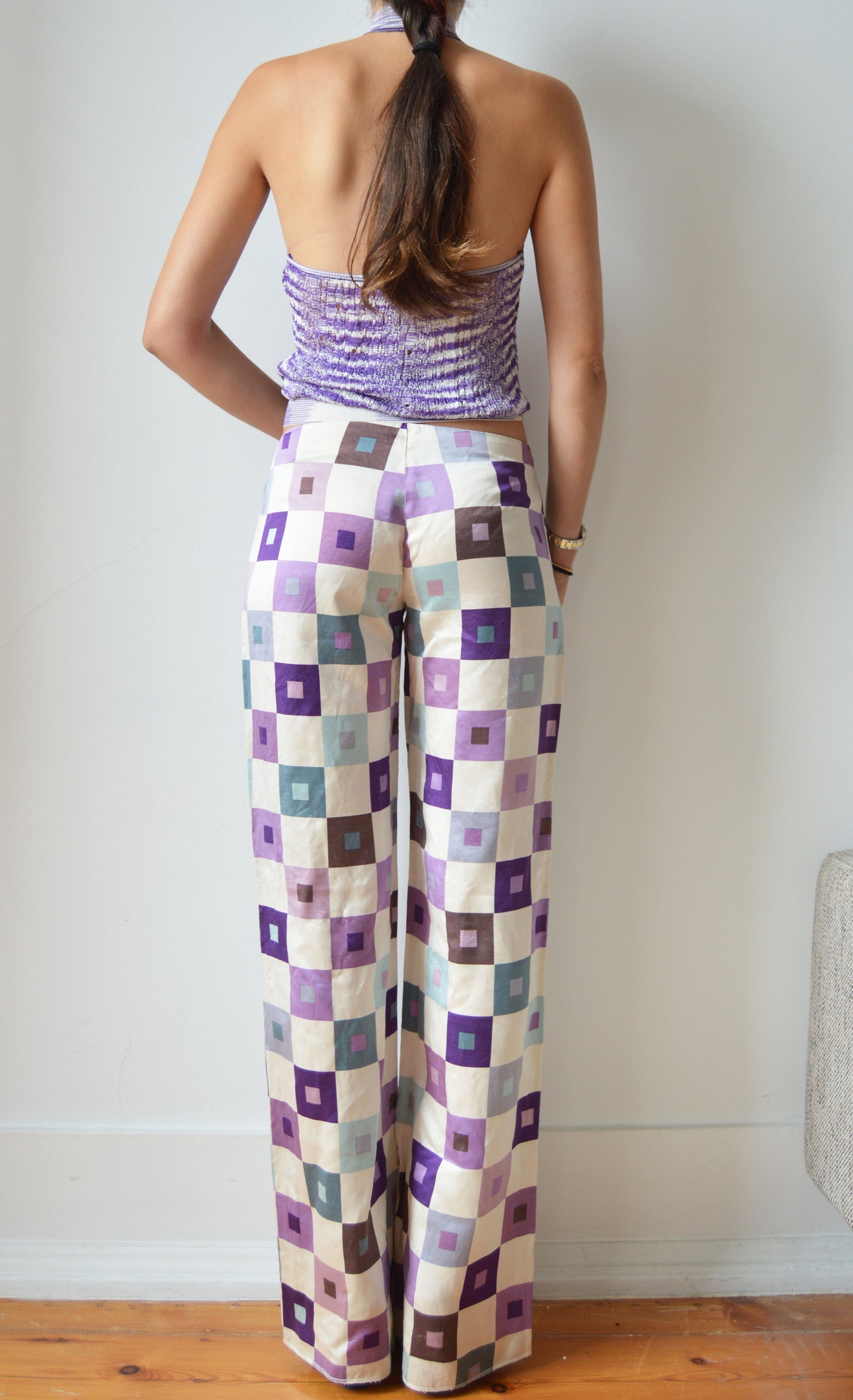 vintage marni fw 2000 silk palazzo pants