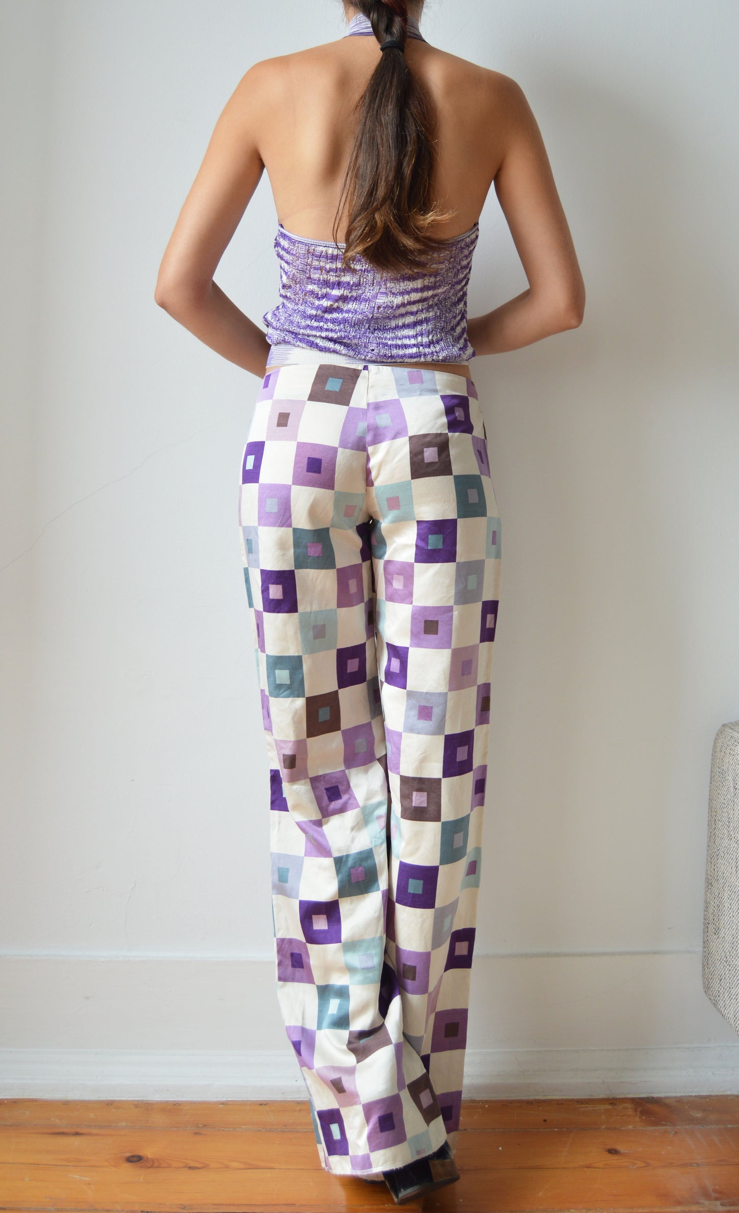 vintage marni fw 2000 silk palazzo pants