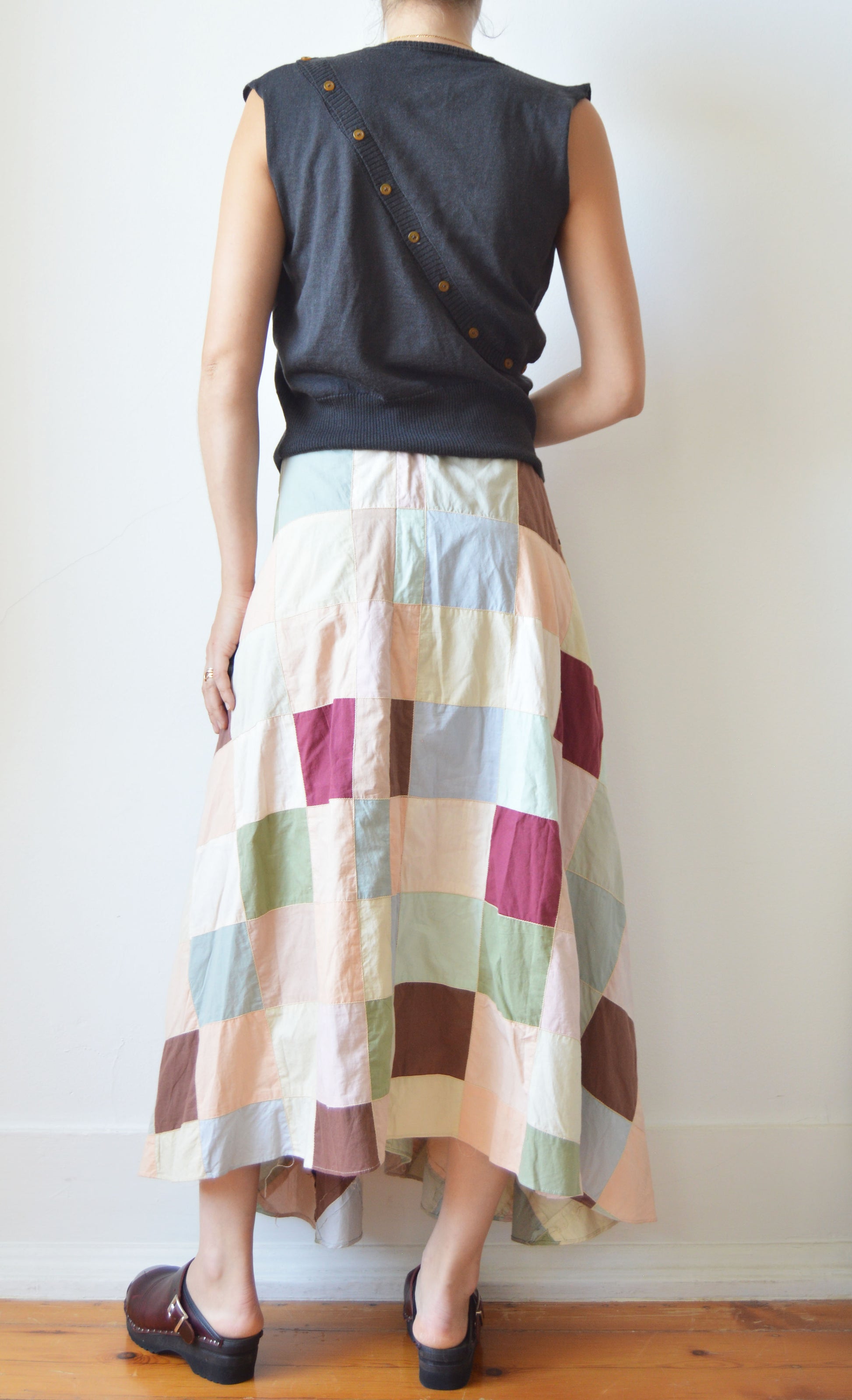Vintage Marni F/W 2002 Cotton Patchwork Midi Skirt
