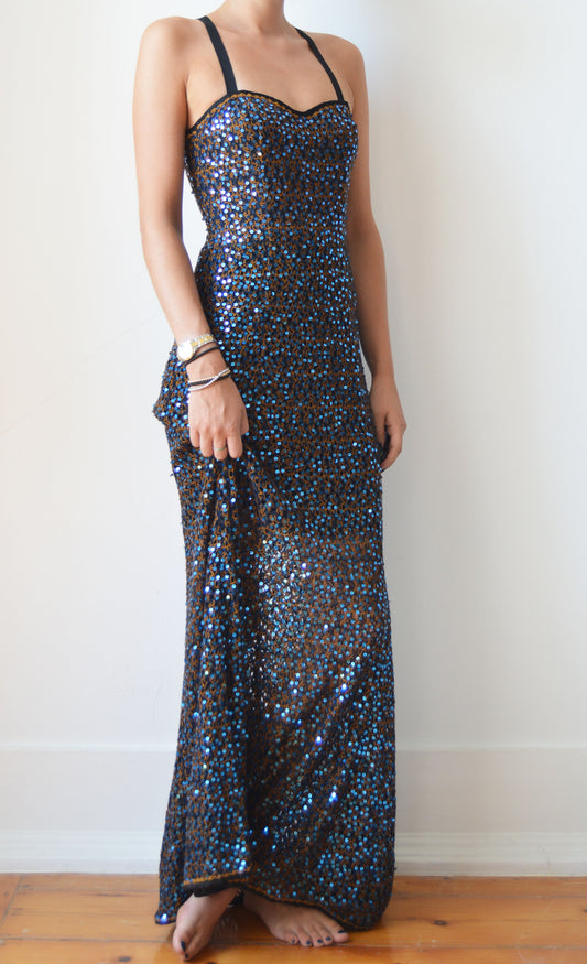 Missoni Blue Sequin Maxi Dress