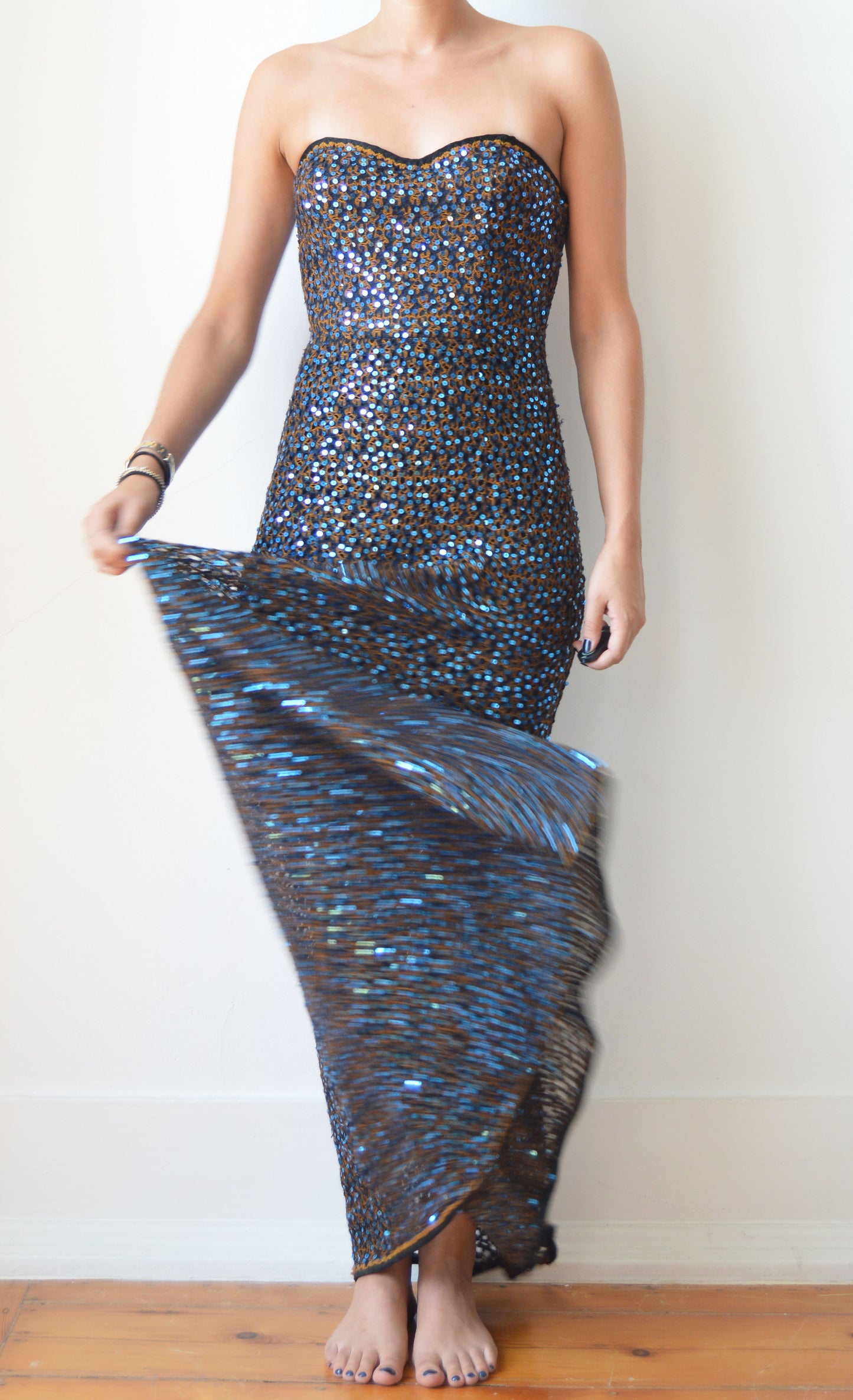 Missoni Blue Sequin Maxi Dress