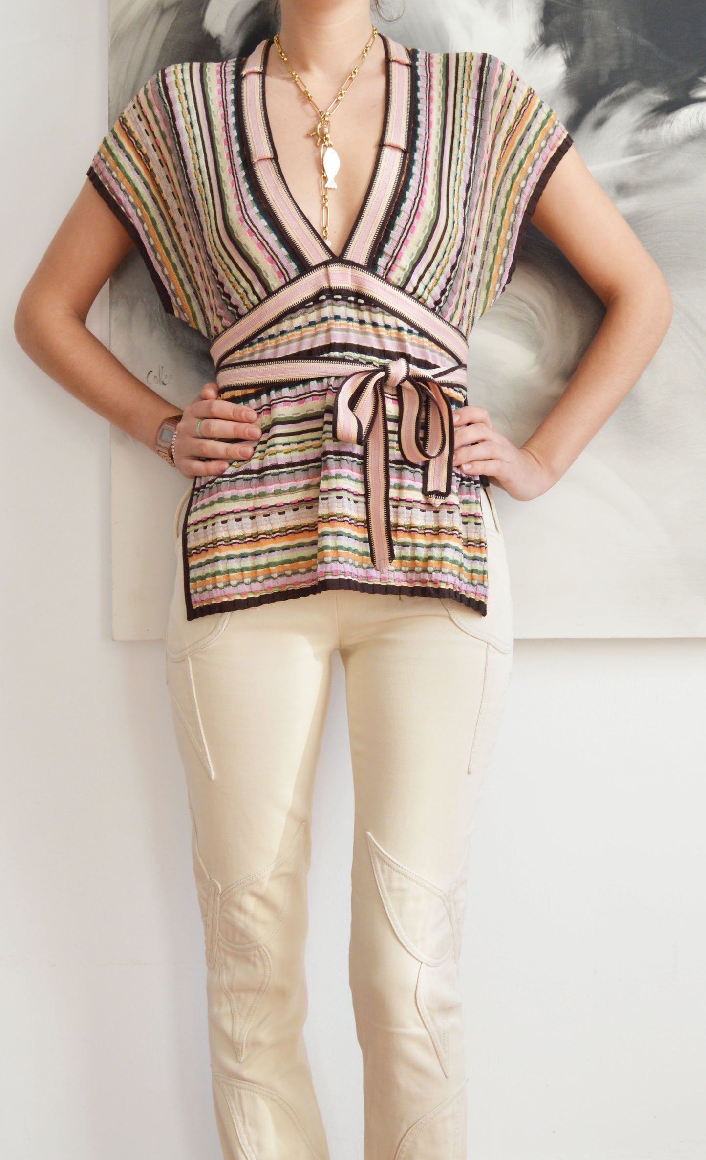 Missoni Knit Top with Ties