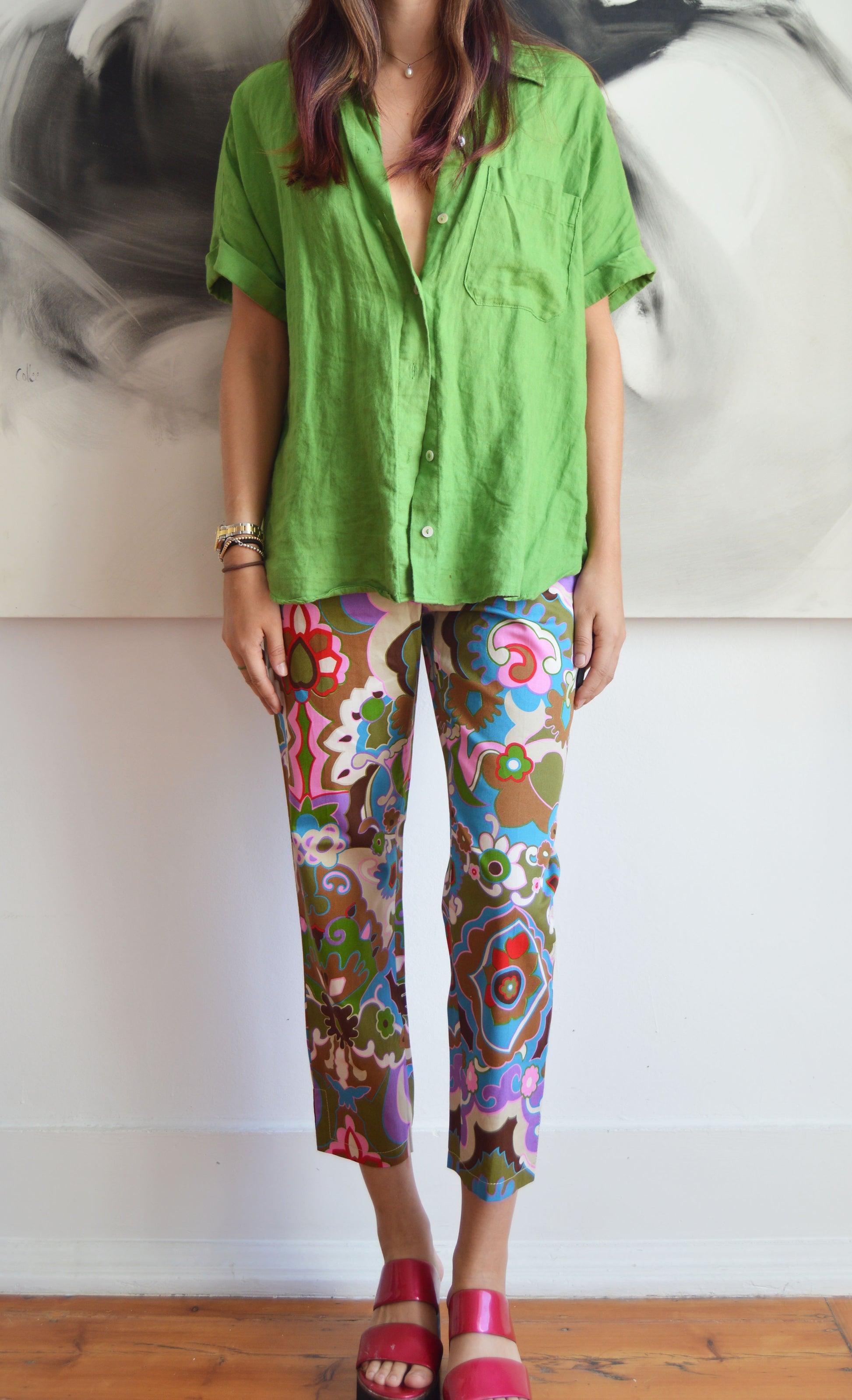 philosophy di alberta ferretti floral trousers