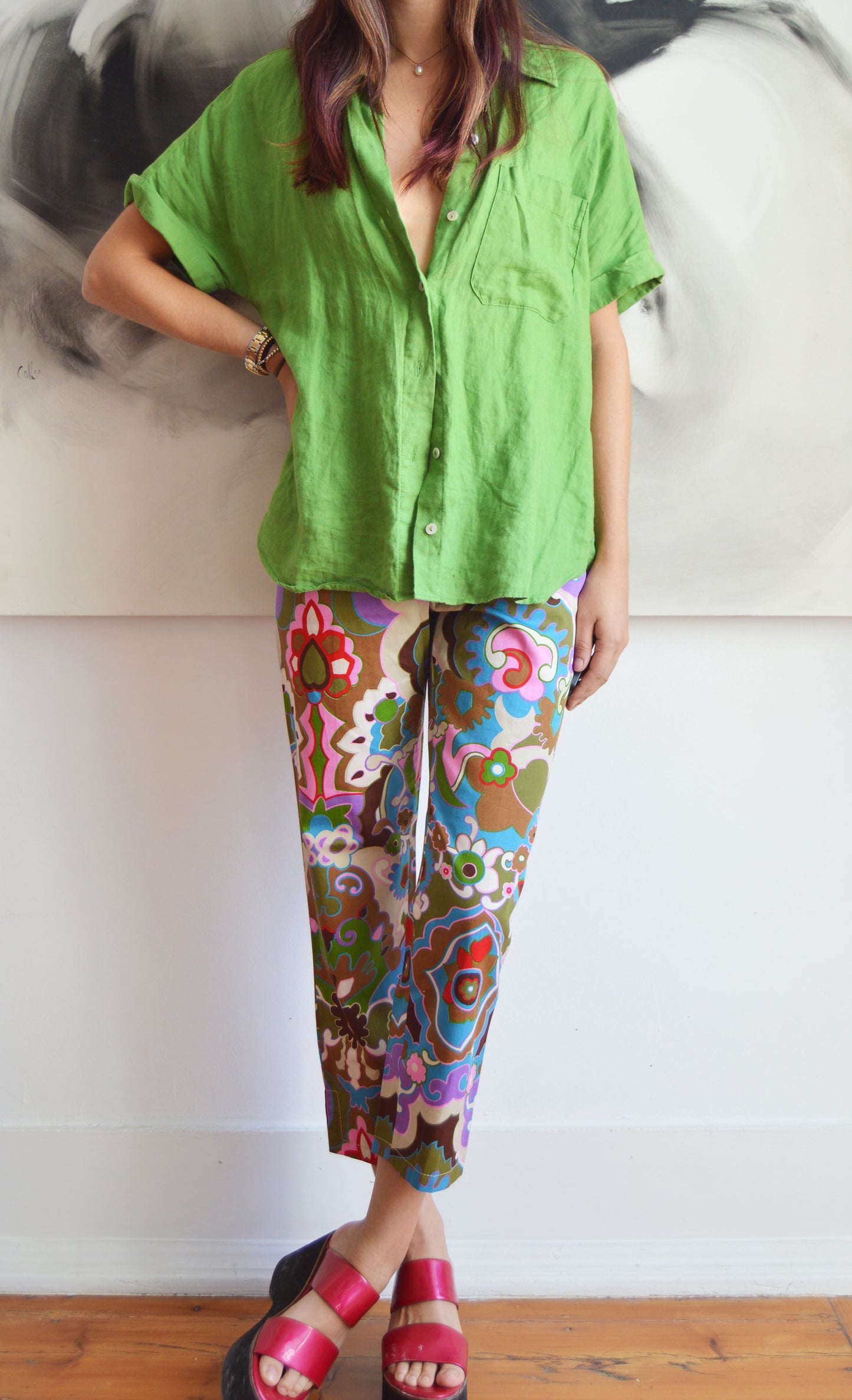 philosophy di alberta ferretti floral trousers