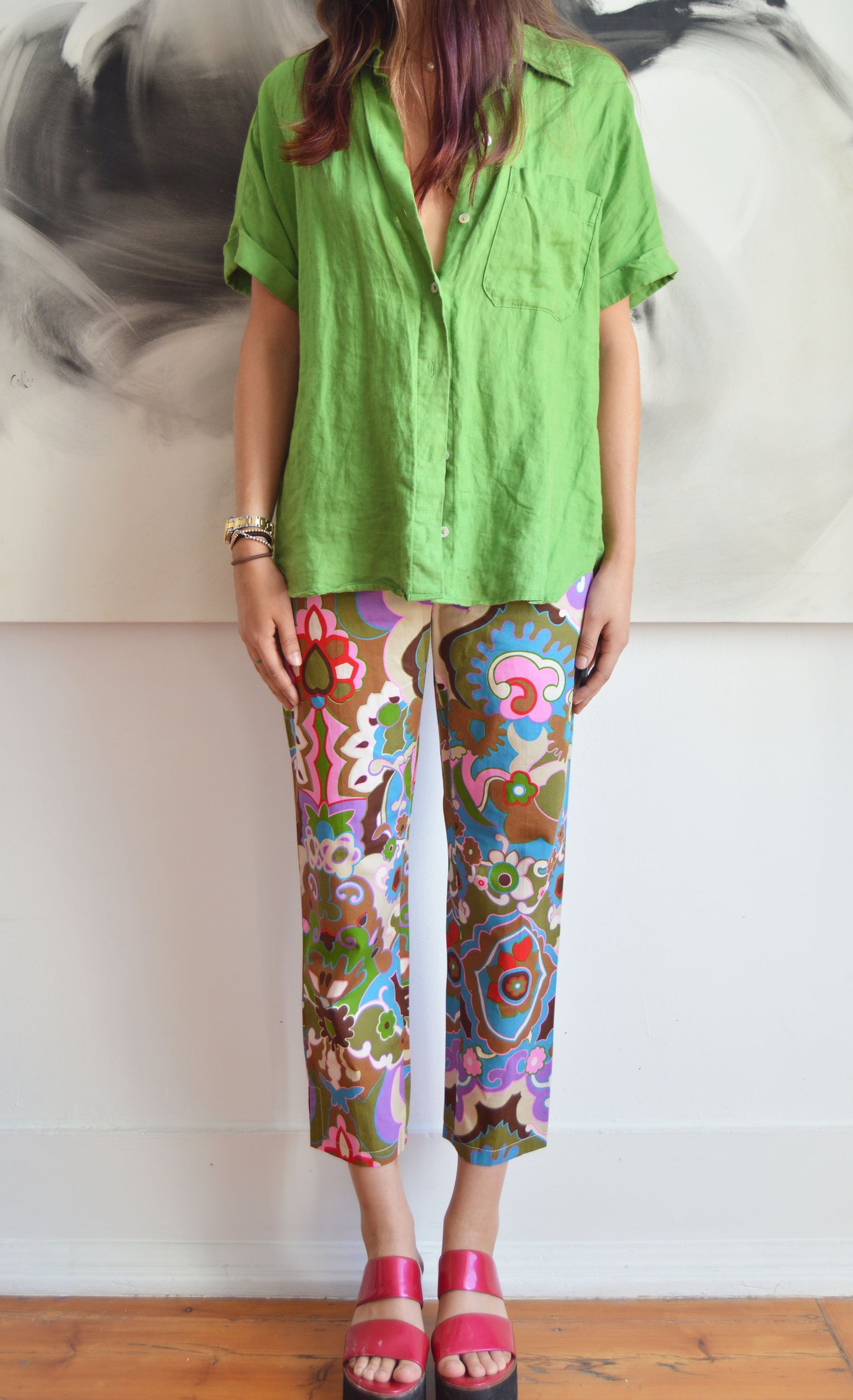 philosophy di alberta ferretti floral trousers