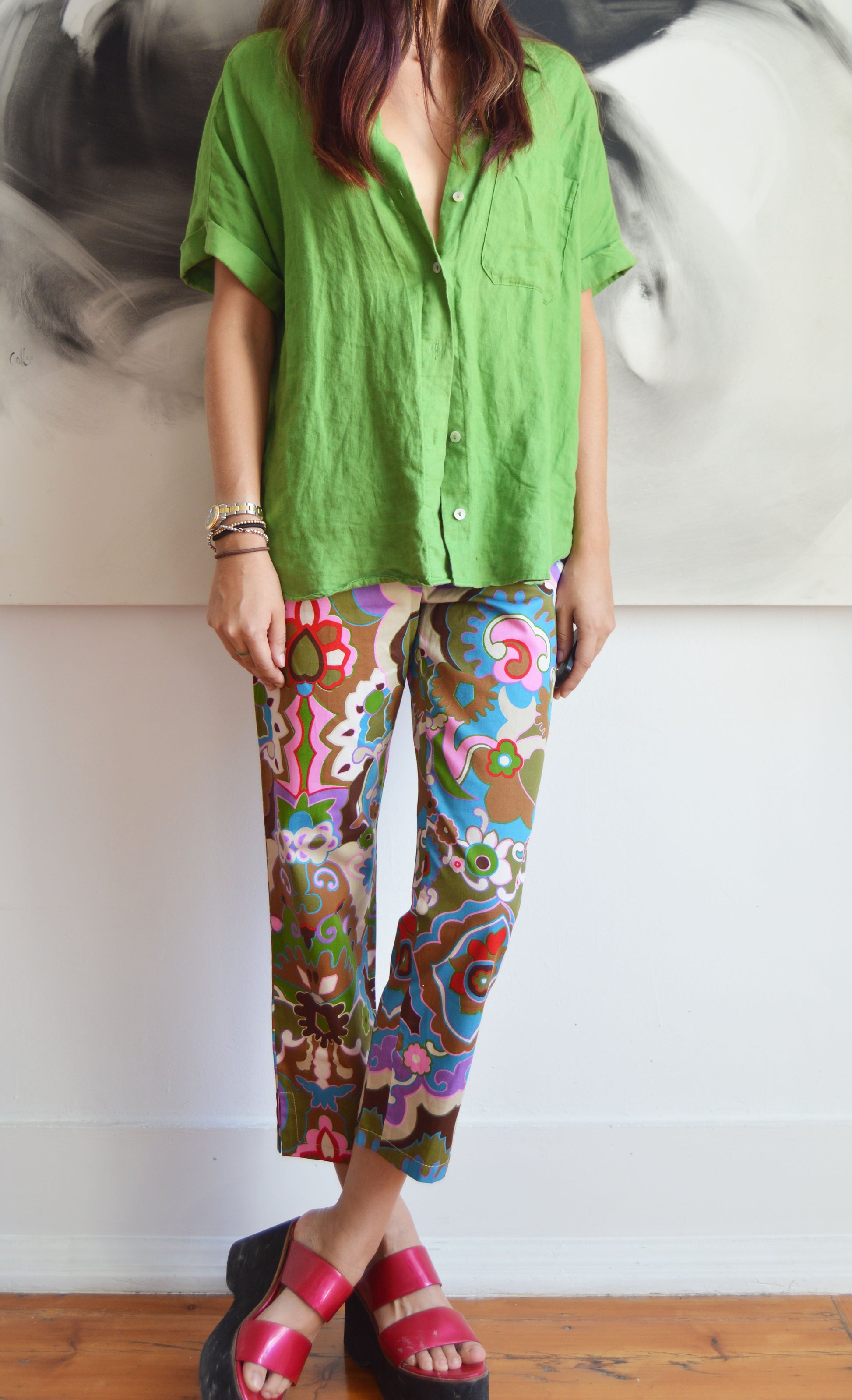 philosophy di alberta ferretti floral trousers