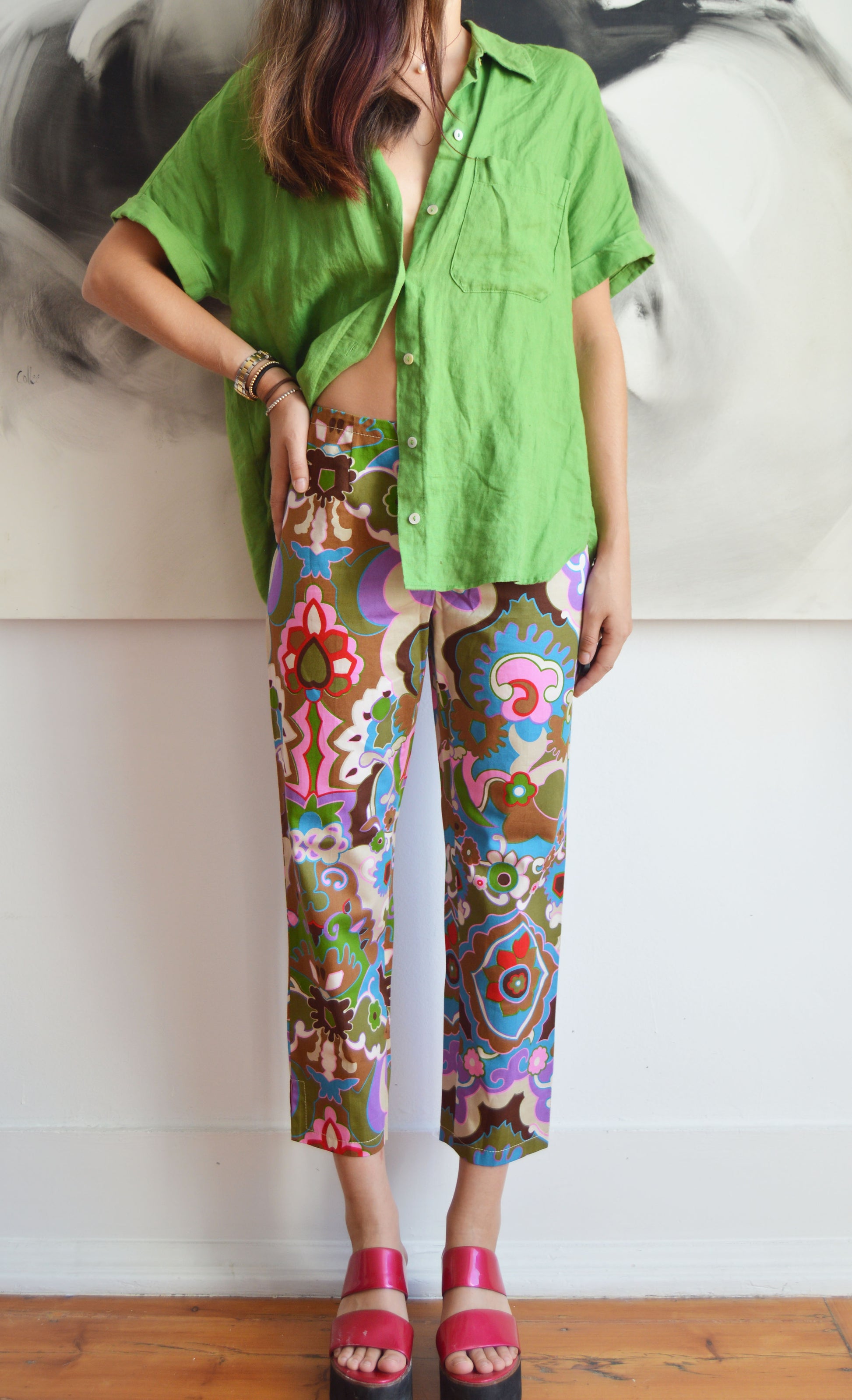 philosophy di alberta ferretti floral trousers