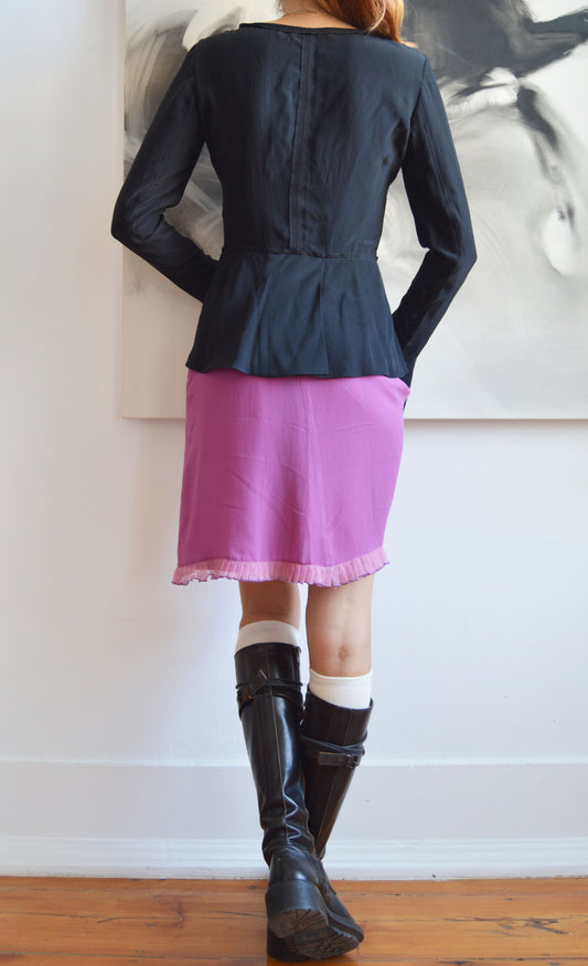 prada silk black blouse