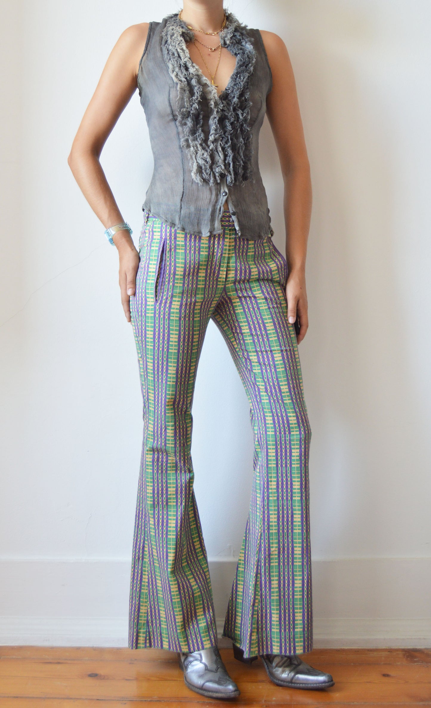 Vintage Prada S/S 2008 Cotton Flared Trousers
