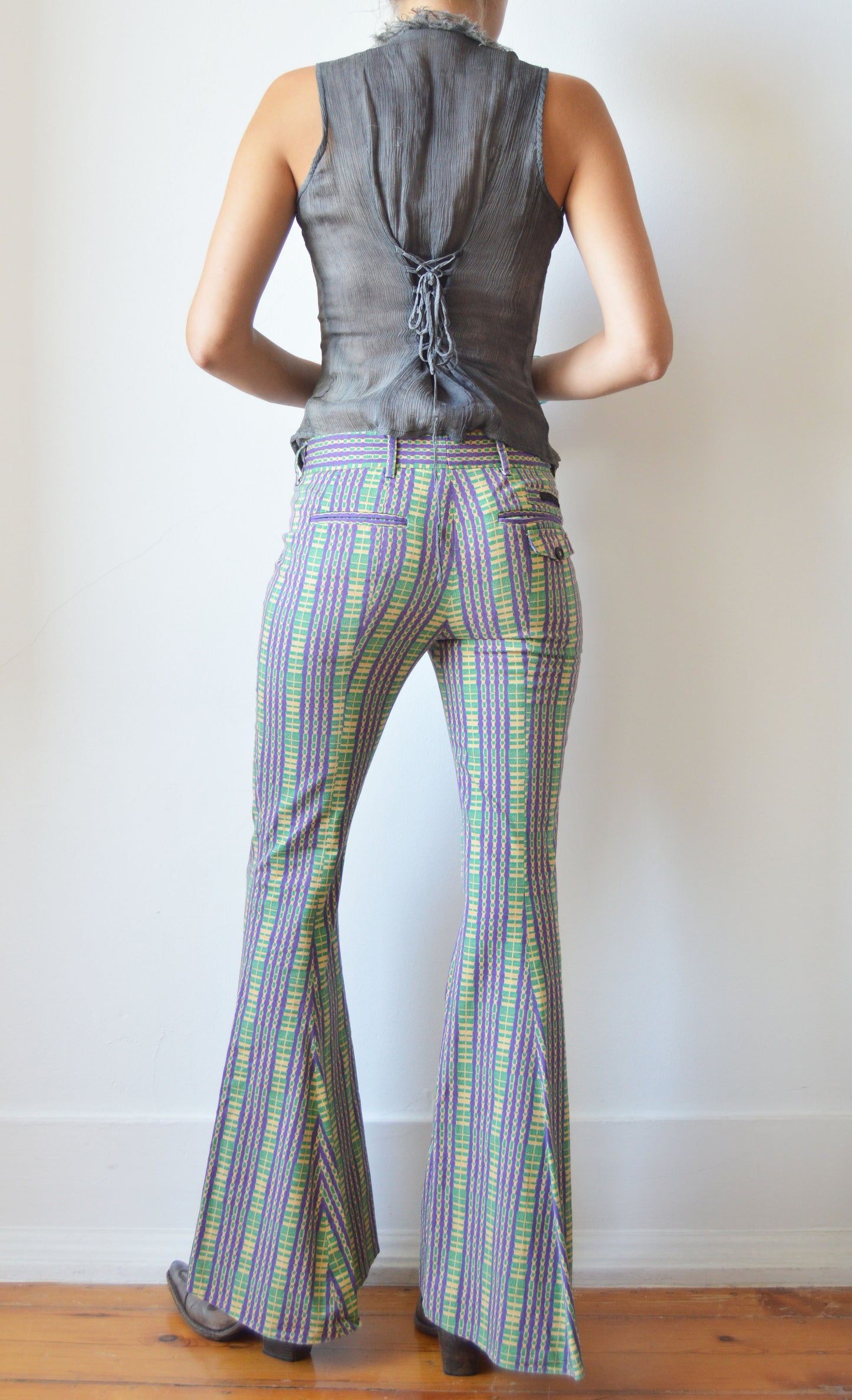 Vintage Prada S/S 2008 Cotton Flared Trousers