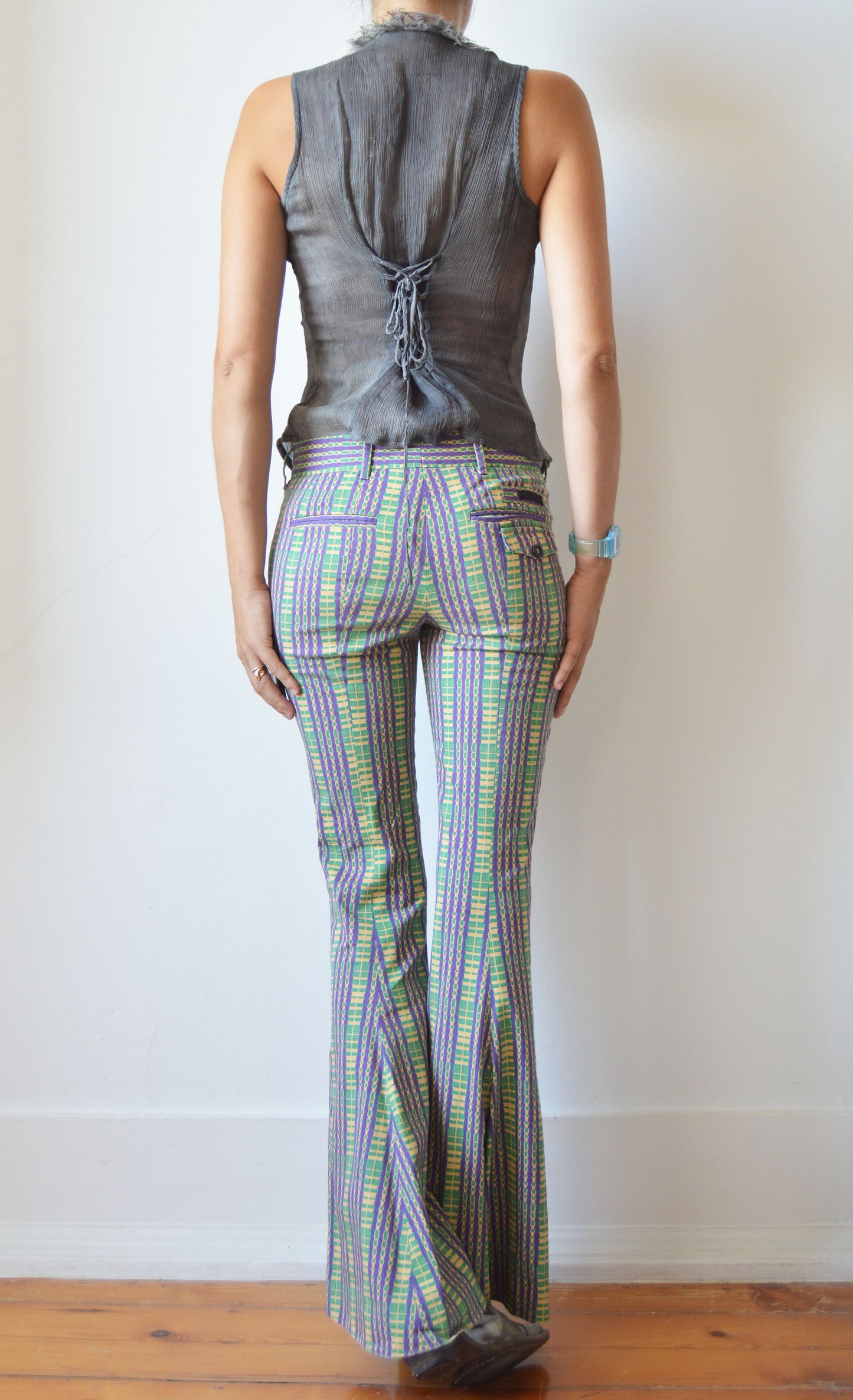 Vintage Prada S/S 2008 Cotton Flared Trousers