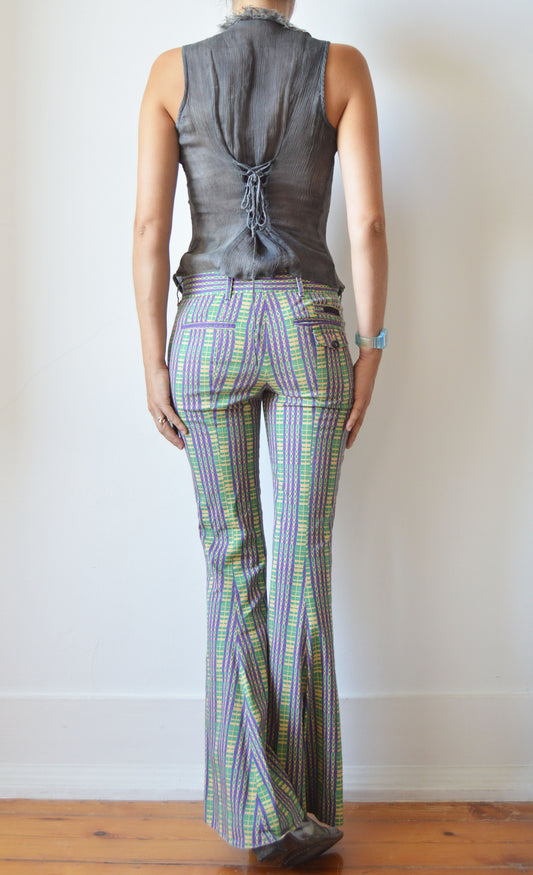 Vintage Prada S/S 2008 Cotton Flared Trousers