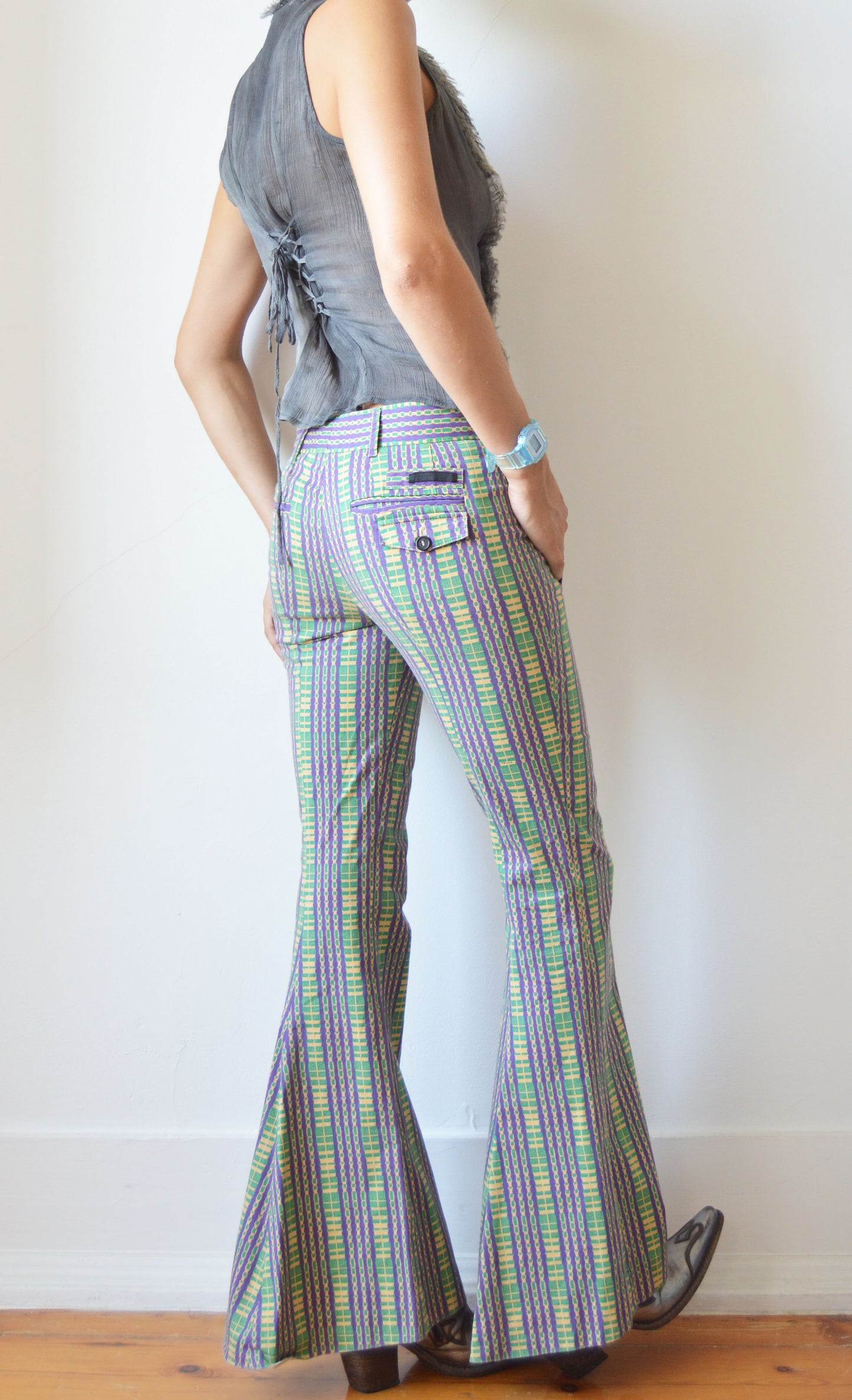 Vintage Prada S/S 2008 Cotton Flared Trousers