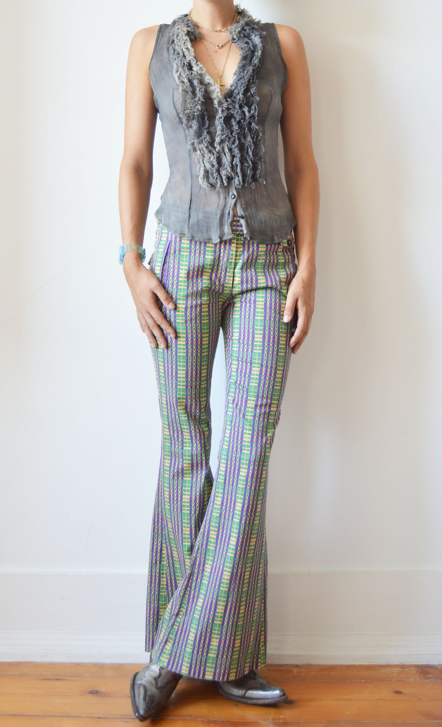 Vintage Prada S/S 2008 Cotton Flared Trousers