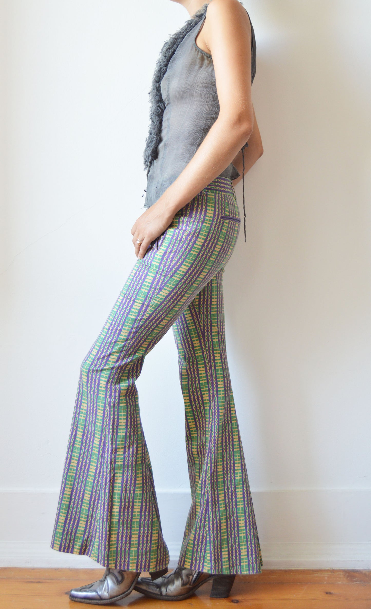 Vintage Prada S/S 2008 Cotton Flared Trousers