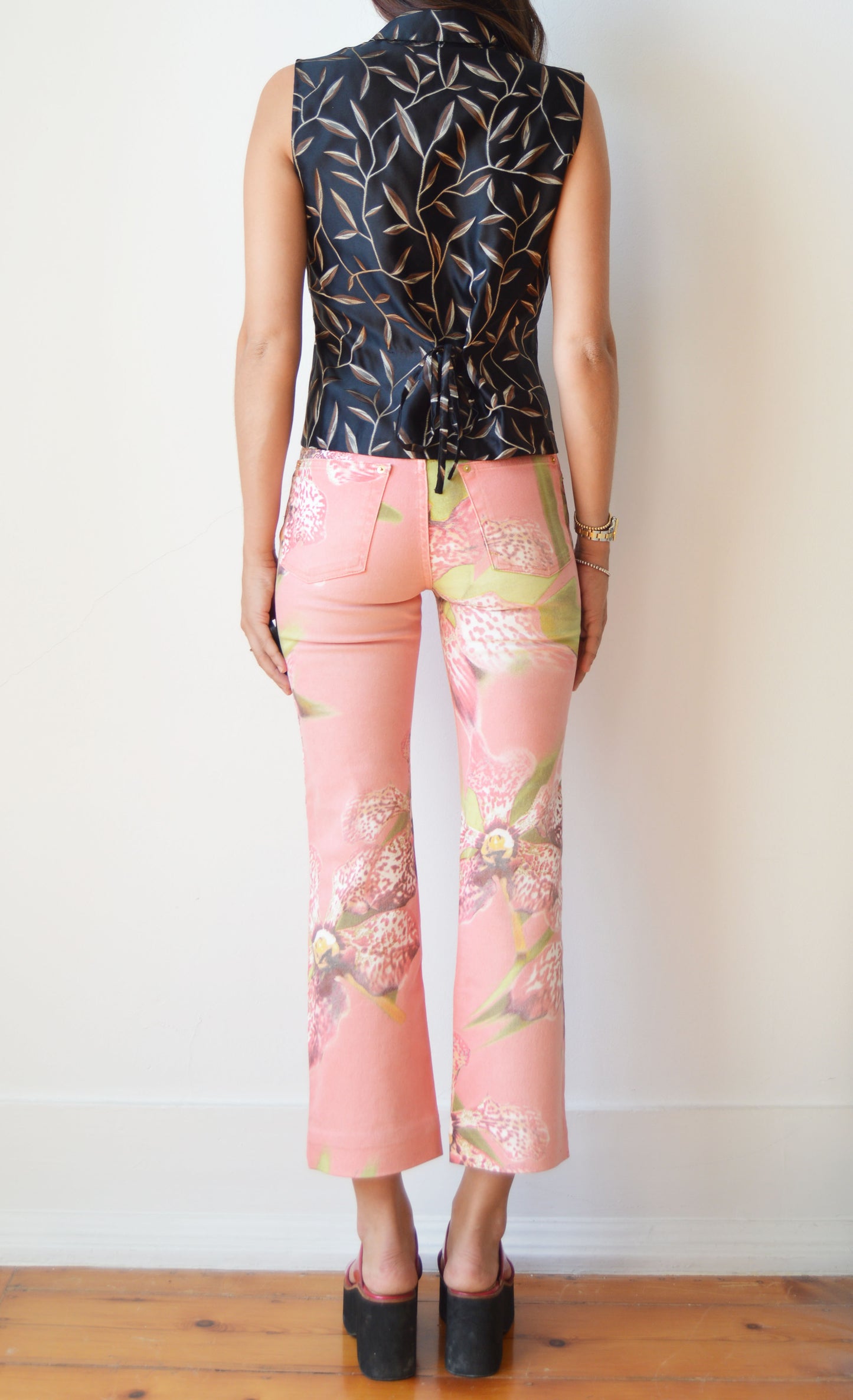 roberto cavalli ss 2005 orchid print jeans