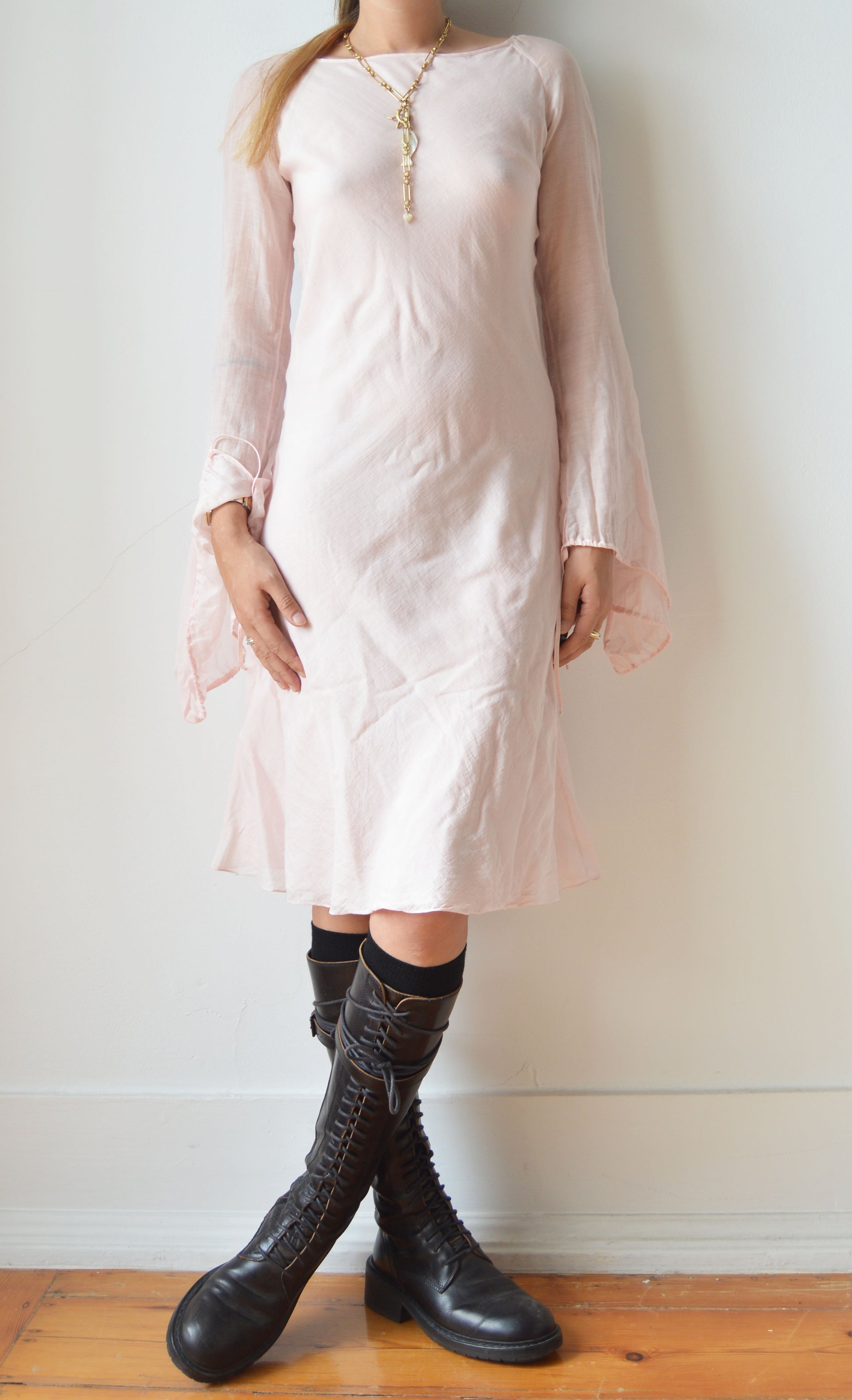 vintage Chloe 2001 pink cotton dress