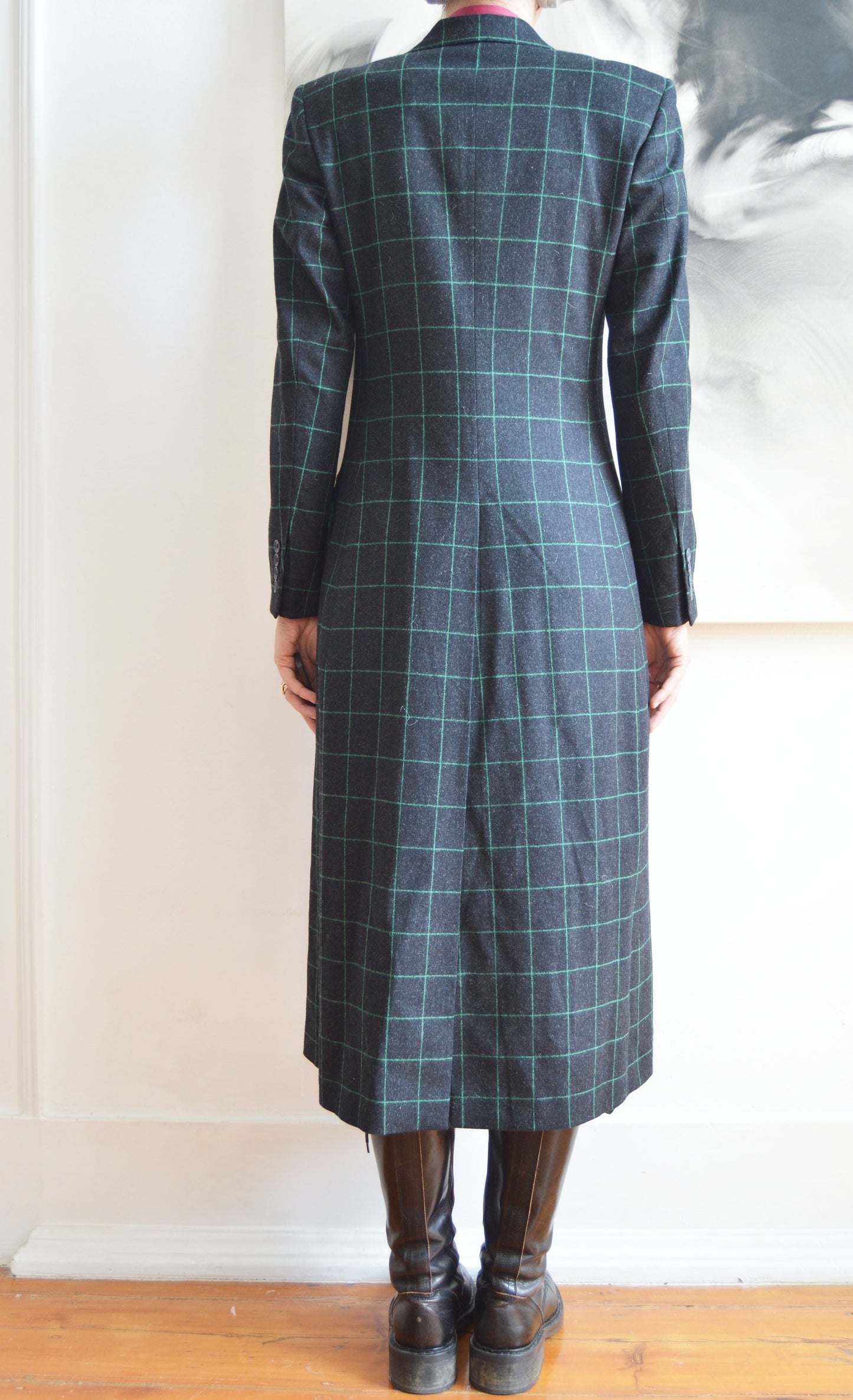 Vintage Chloé F/W 1998 Green Check Wool Coat