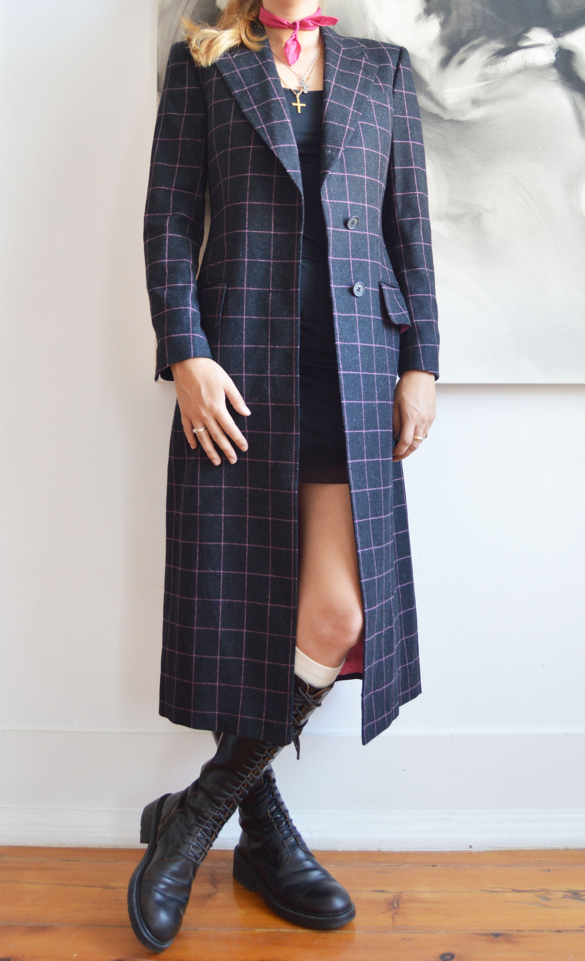Vintage Chloé F/W 1998 Wool Checked Coat
