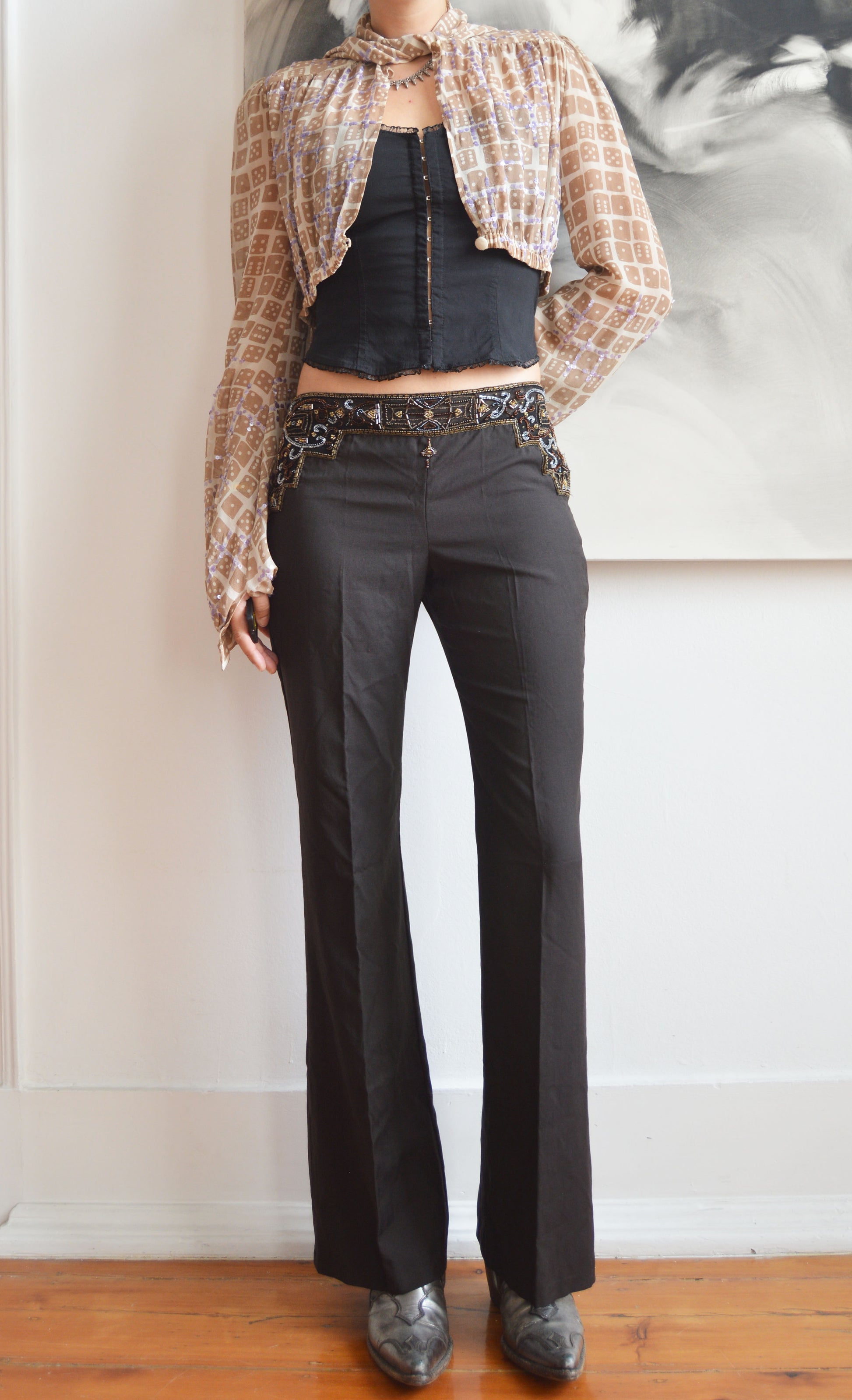 Vintage Chloé F/W 2000 Beaded Waist Trousers 2