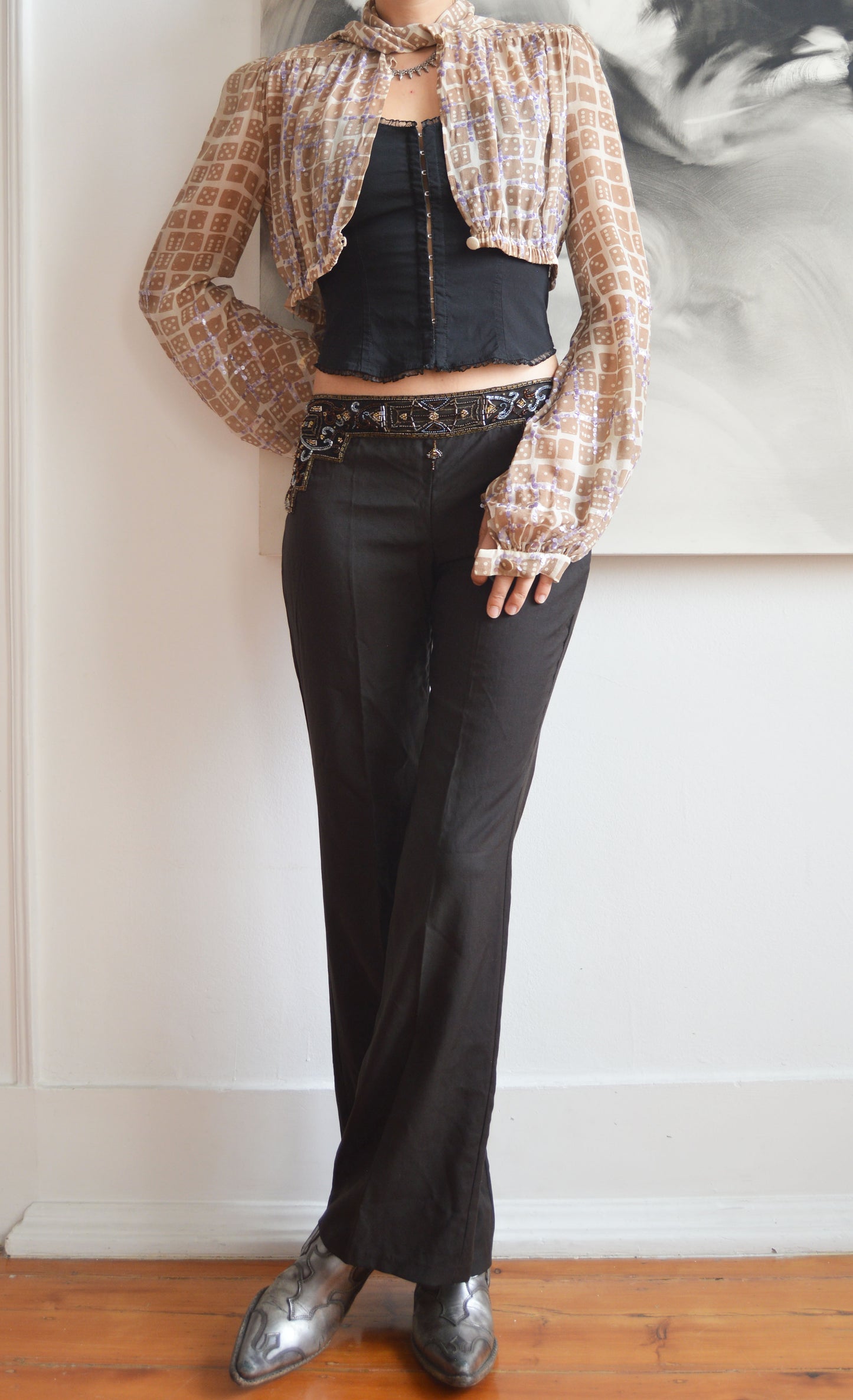 Vintage Chloé F/W 2000 Beaded Waist Trousers 2