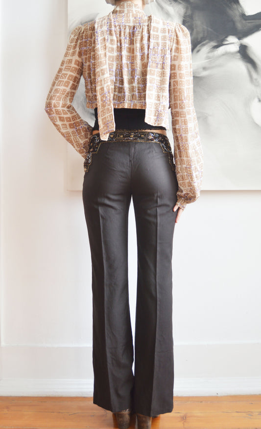 Vintage Chloé F/W 2000 Beaded Waist Trousers 2