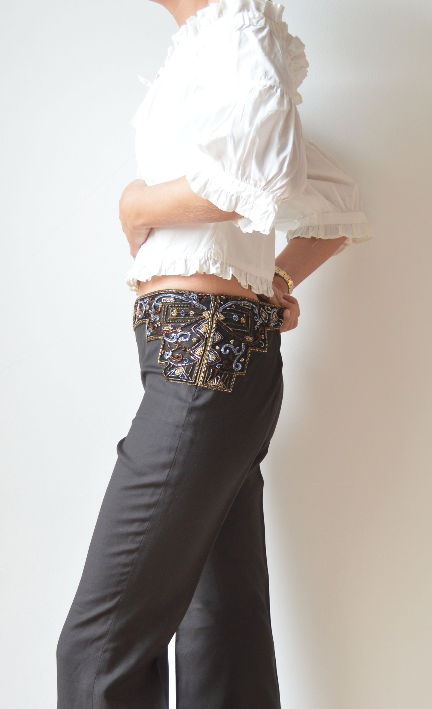 Vintage Chloé F/W 2000 Beaded Waist Trousers