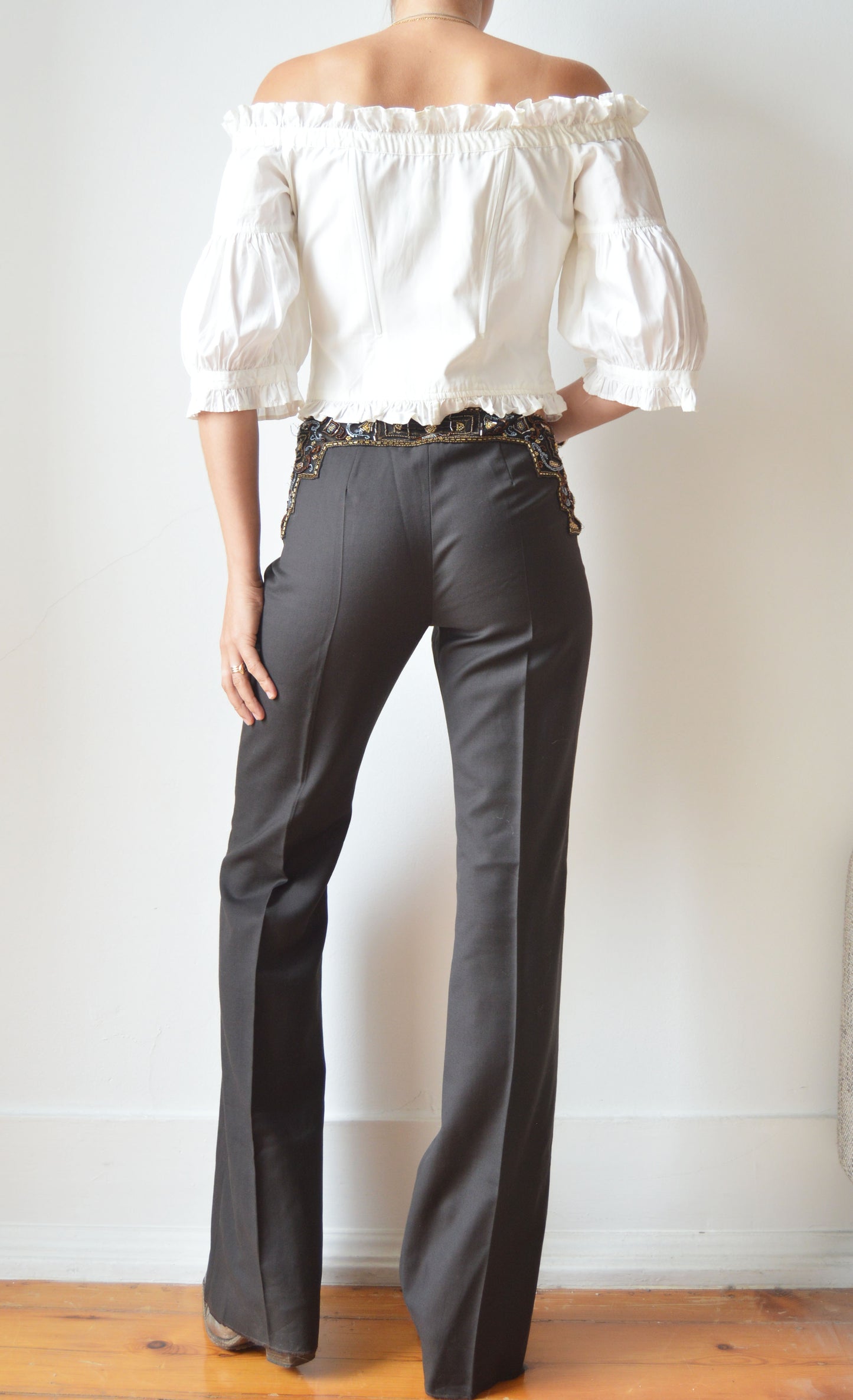 Vintage Chloé F/W 2000 Beaded Waist Trousers