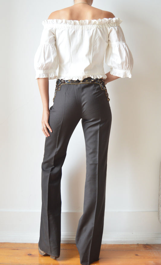 Vintage Chloé F/W 2000 Beaded Waist Trousers