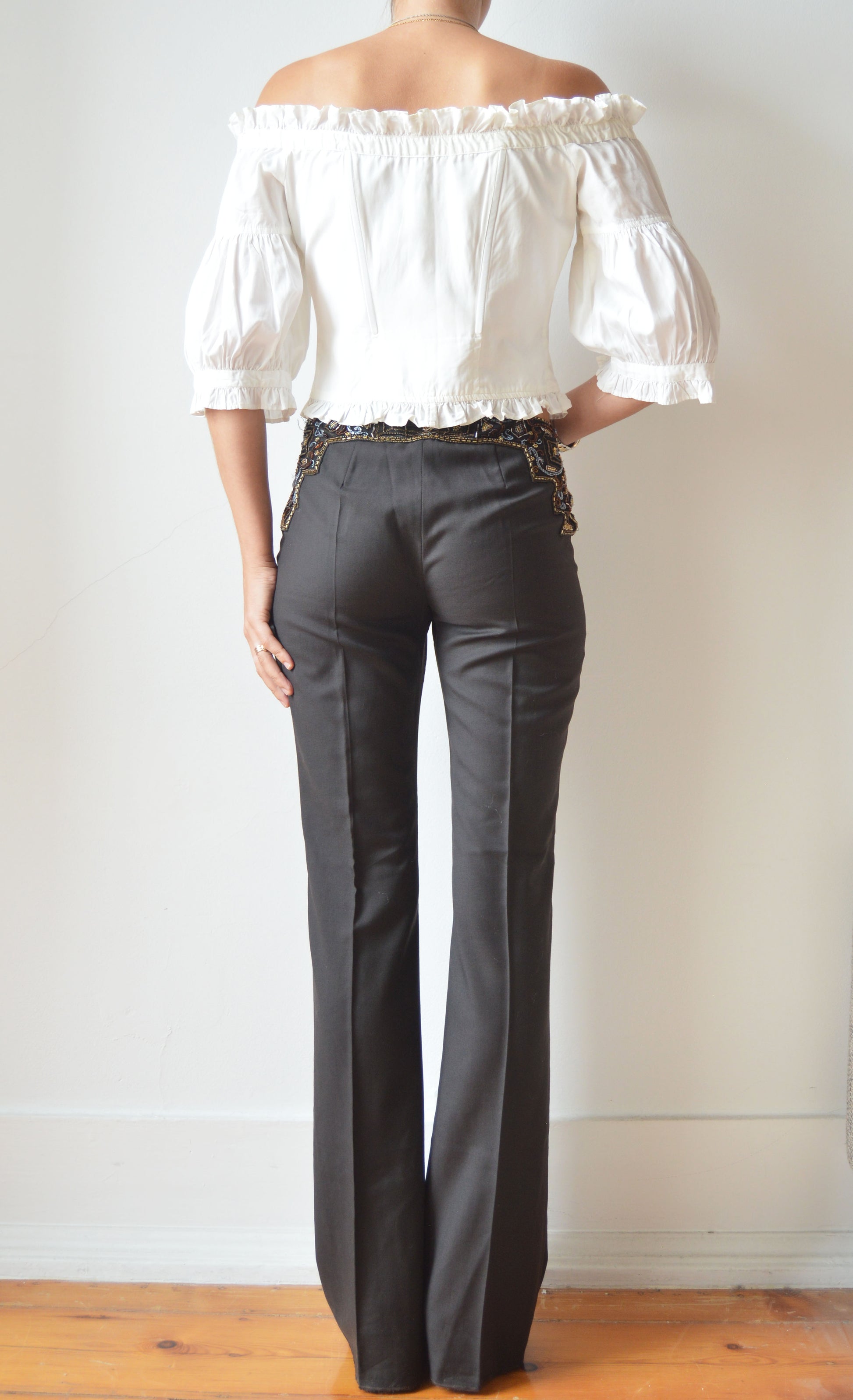 Vintage Chloé F/W 2000 Beaded Waist Trousers