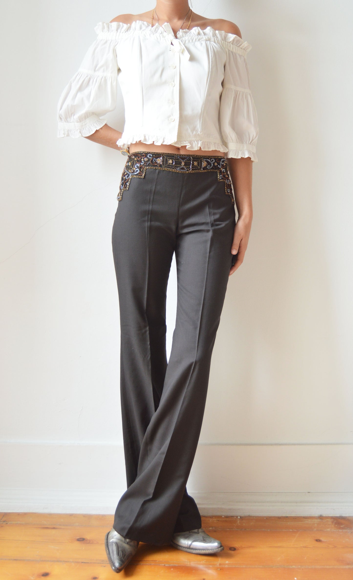 Vintage Chloé F/W 2000 Beaded Waist Trousers