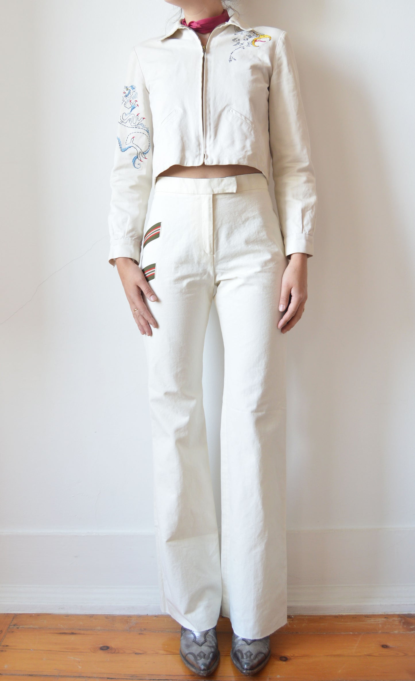 Vintage Chloé F/W 2000 White Cotton Trousers