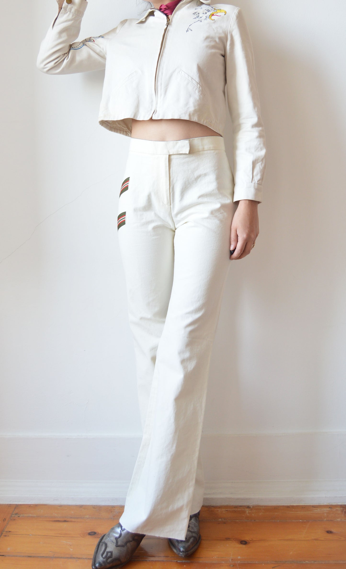 Vintage Chloé F/W 2000 White Cotton Trousers